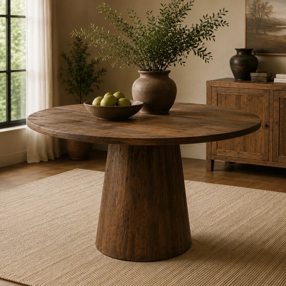 Rustic Round Pedestal Dining Table - 36 Inch — Dining Tables