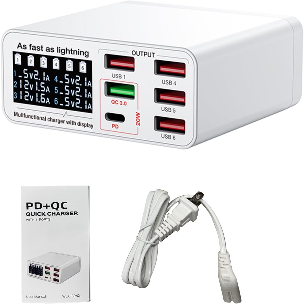 Station de recharge MultiPort avec écran intelligent — Appareils domestiques intelligents