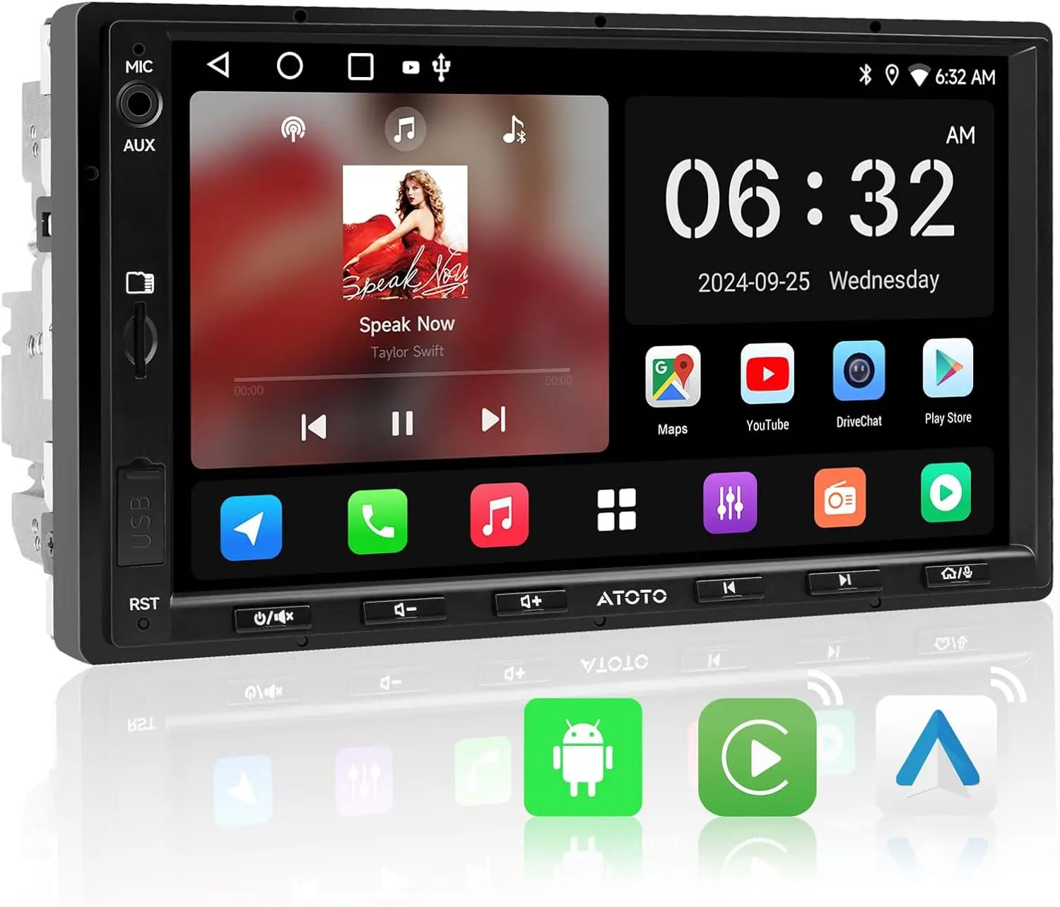 Atoto A5LG2A7T Autoradio 2 DIN Android, 7" Écran Tactile HD, CarPlay & Android Auto sans Fil, 2 Go + 32 Go, Connexion WiFi/4G/Bluetooth, DSP 24 — Car Stereos & 