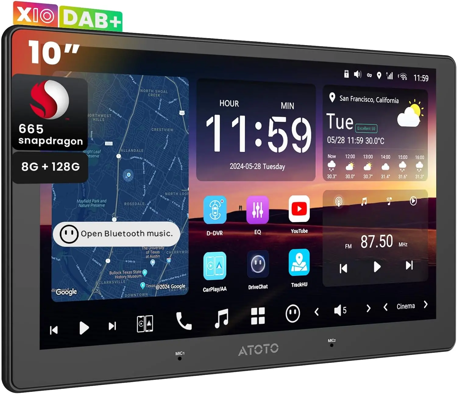 Autoradio Atoto X10DG211E 2 DIN 10 Pouces avec Écran QLED — Autoradios et unités principales