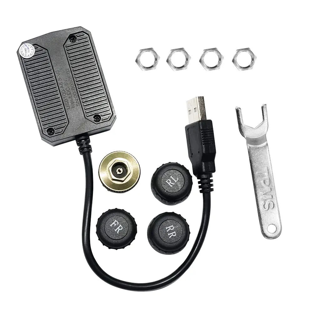 Atoto AC-UTP1 USB Tpms Tire Pressure Monitoring Sensors for A5, A6, S8, X10, P9 Android Car Stereo Models (External Sensors) — Tire Pressure Gauge