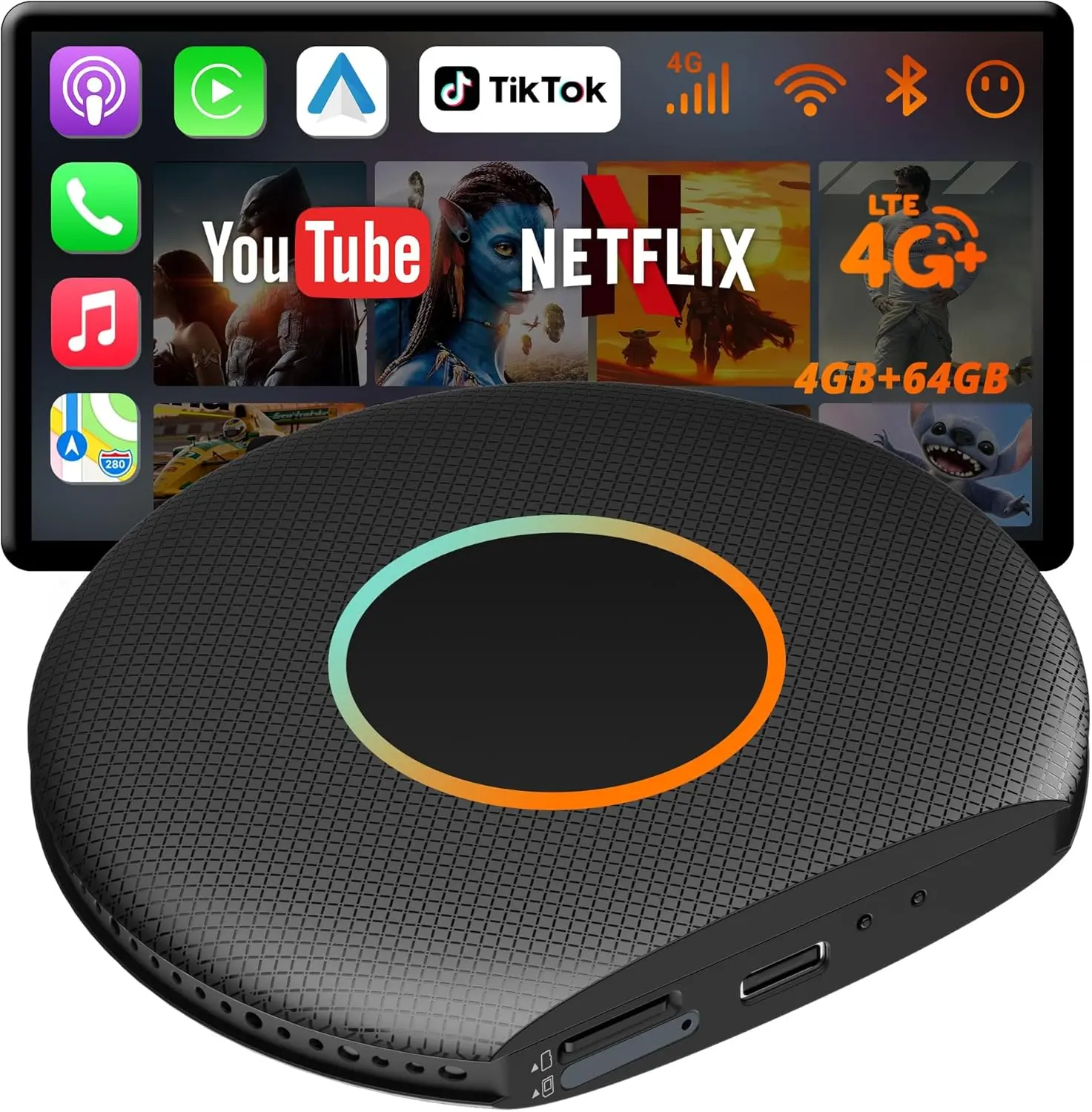 Adaptateur CarPlay sans fil Atoto CB6 avec Bluetooth double et GPS