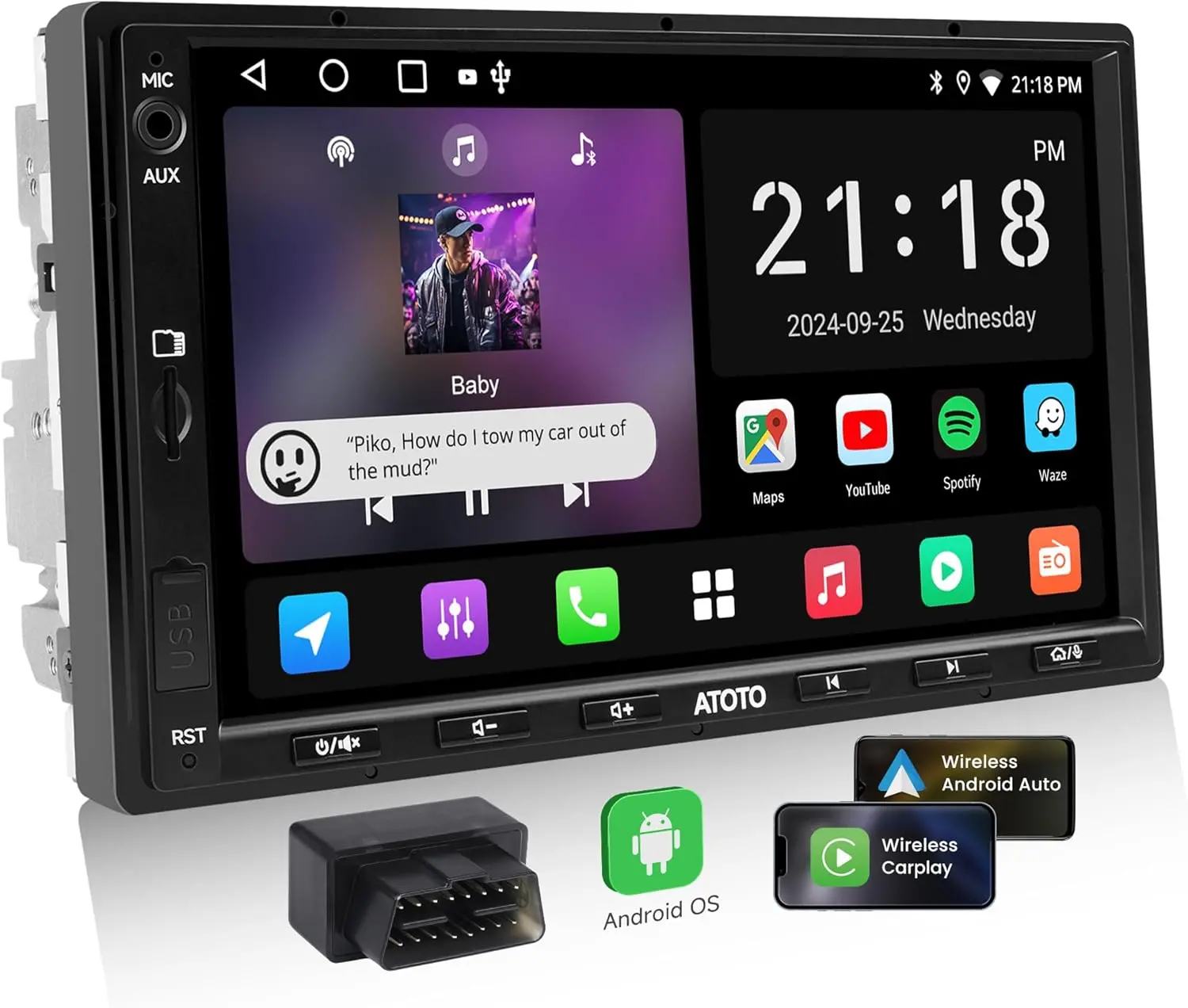 Autoradio Atotoexcel A5L 2 Din Android - Écran de 7 pouces 1280 x 720 IPS — Autoradios et unités principales