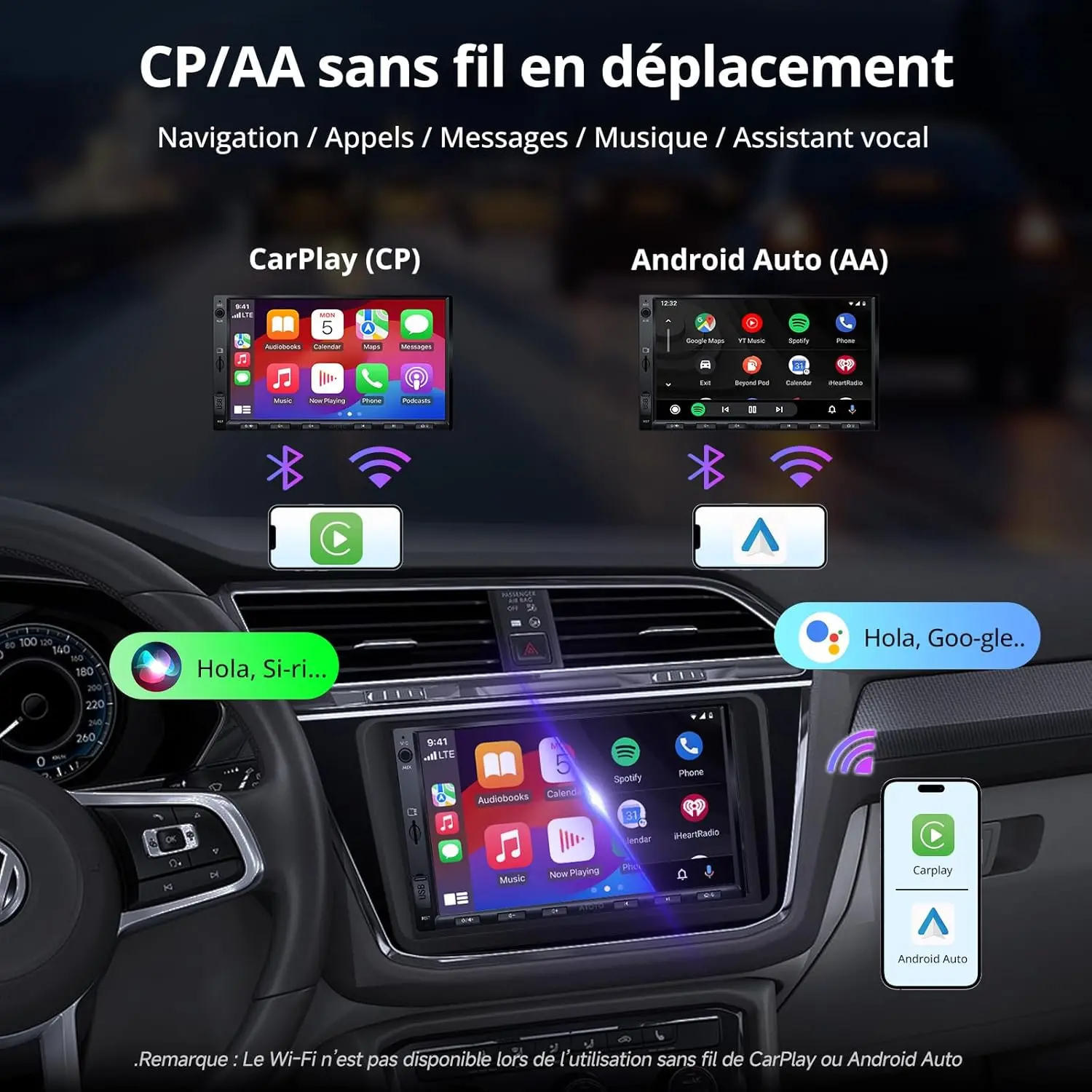 Autoradio Atoto A5LVWA7T 2 DIN Android avec GPS et CarPlay Sans Fil — Autoradios et unités principales