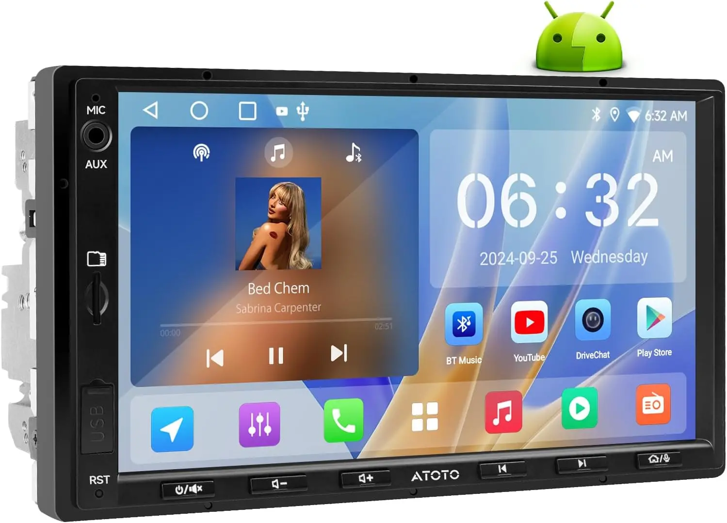 Atoto A5LG2A7T Autoradio Double Din 7" avec Navigation et CarPlay Sans Fil — Autoradios et unités principales