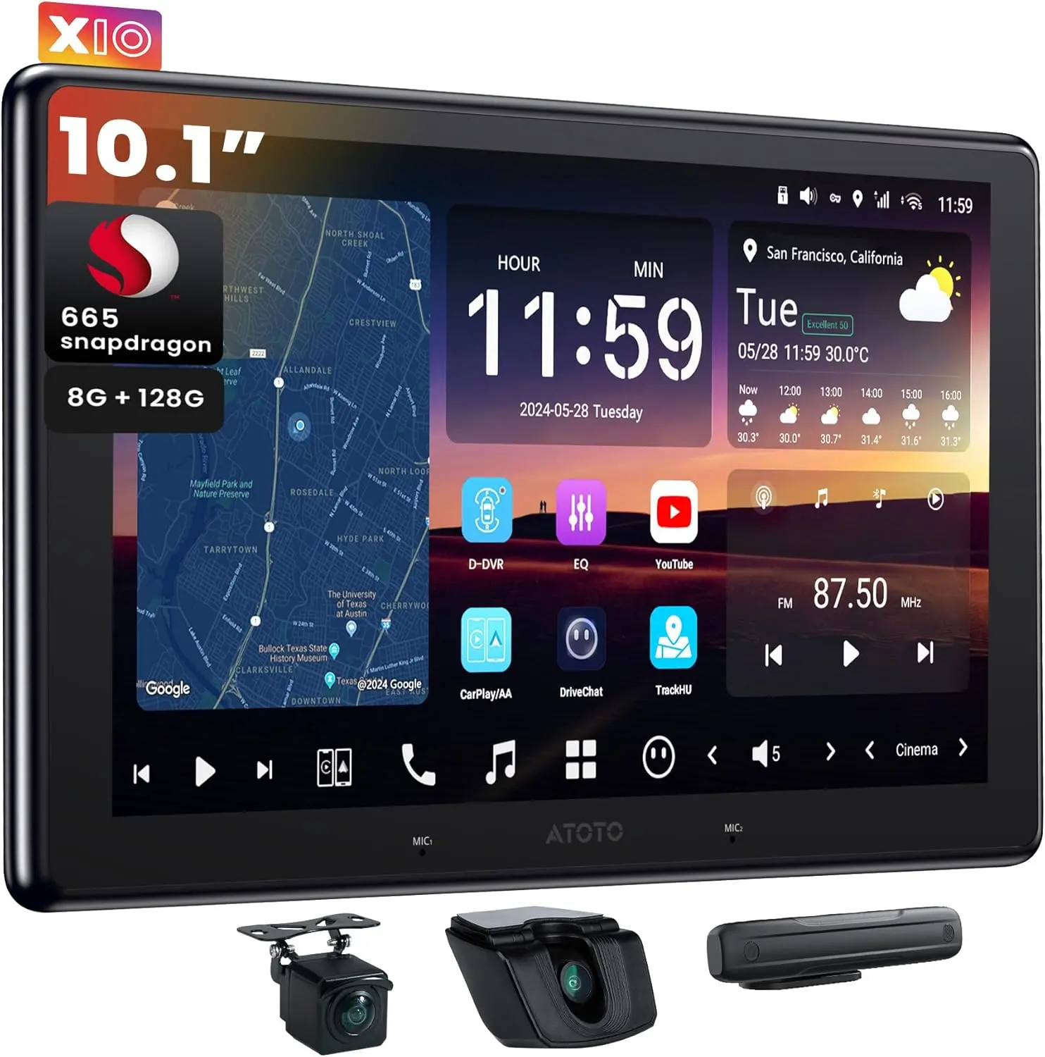 Atoto X10G211E 10" Double Din Car Stereo, Android In-Dash Navigation, Wireless CarPlay & Android Auto, 4G LTE, ChatGPT AI Assistant, Dual Phone — Car Stereos & 