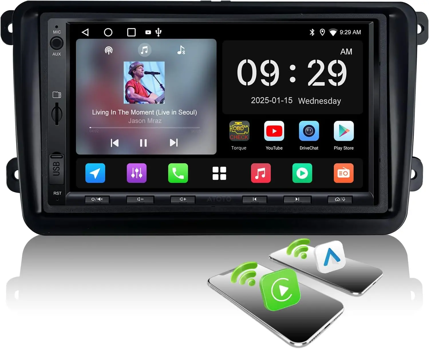 Atoto A5LVWA7T Autoradio Double Din 7" pour VW Jetta/Tiguan/Golf/Passat