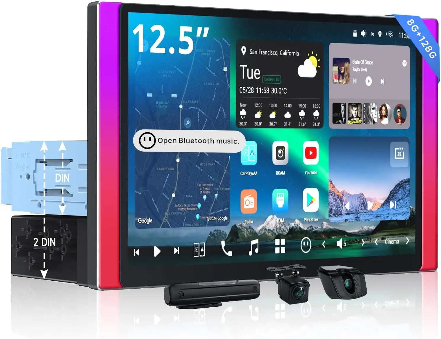 Atoto X10G125E-R3 Radio de voiture Bluetooth 12.5" avec caméras doubles — Autoradios et unités principales