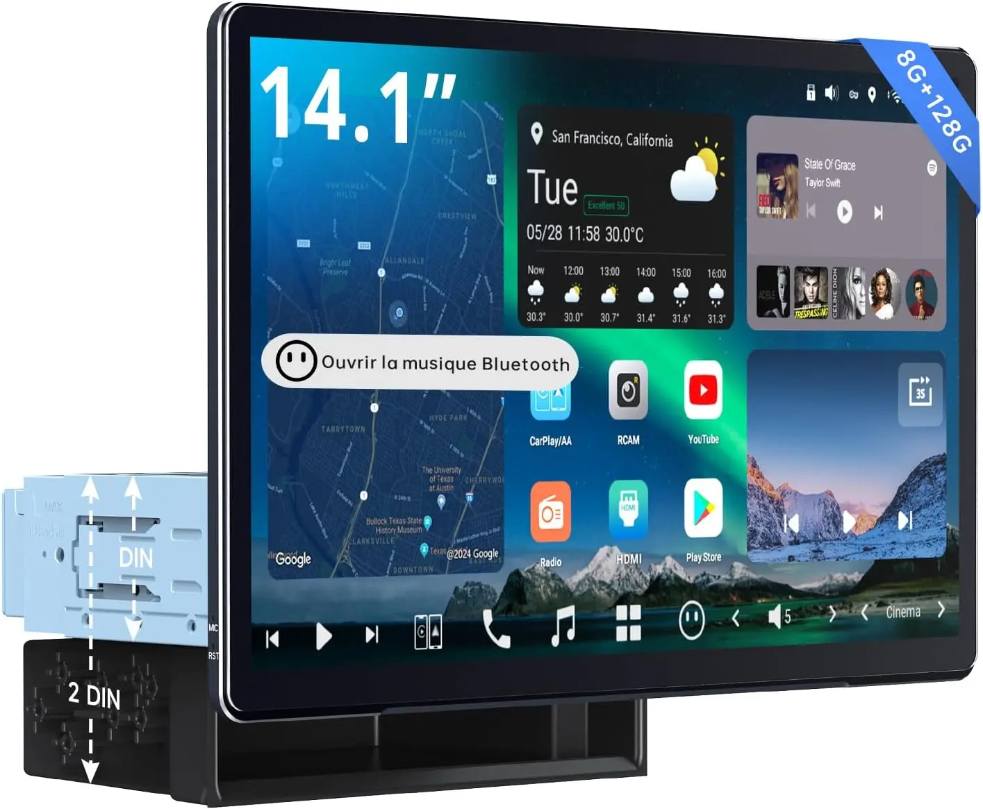 Atoto 14.1" Qled X10G141E Autoradio Android avec GPS, 8G+128G — Autoradios et unités principales