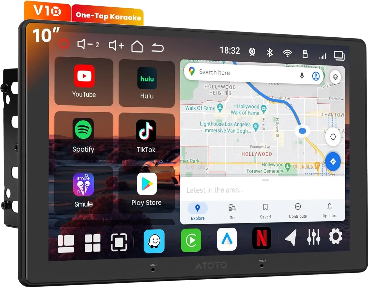 Atoto V10G211OC Stéréo de voiture Double Din 10" Qled Android 14 — Autoradios et unités principales