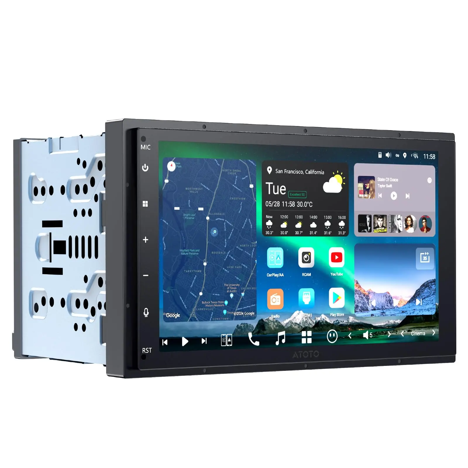 Atotozone Autoradio Double Din Android AI 7 pouces avec 4G LTE