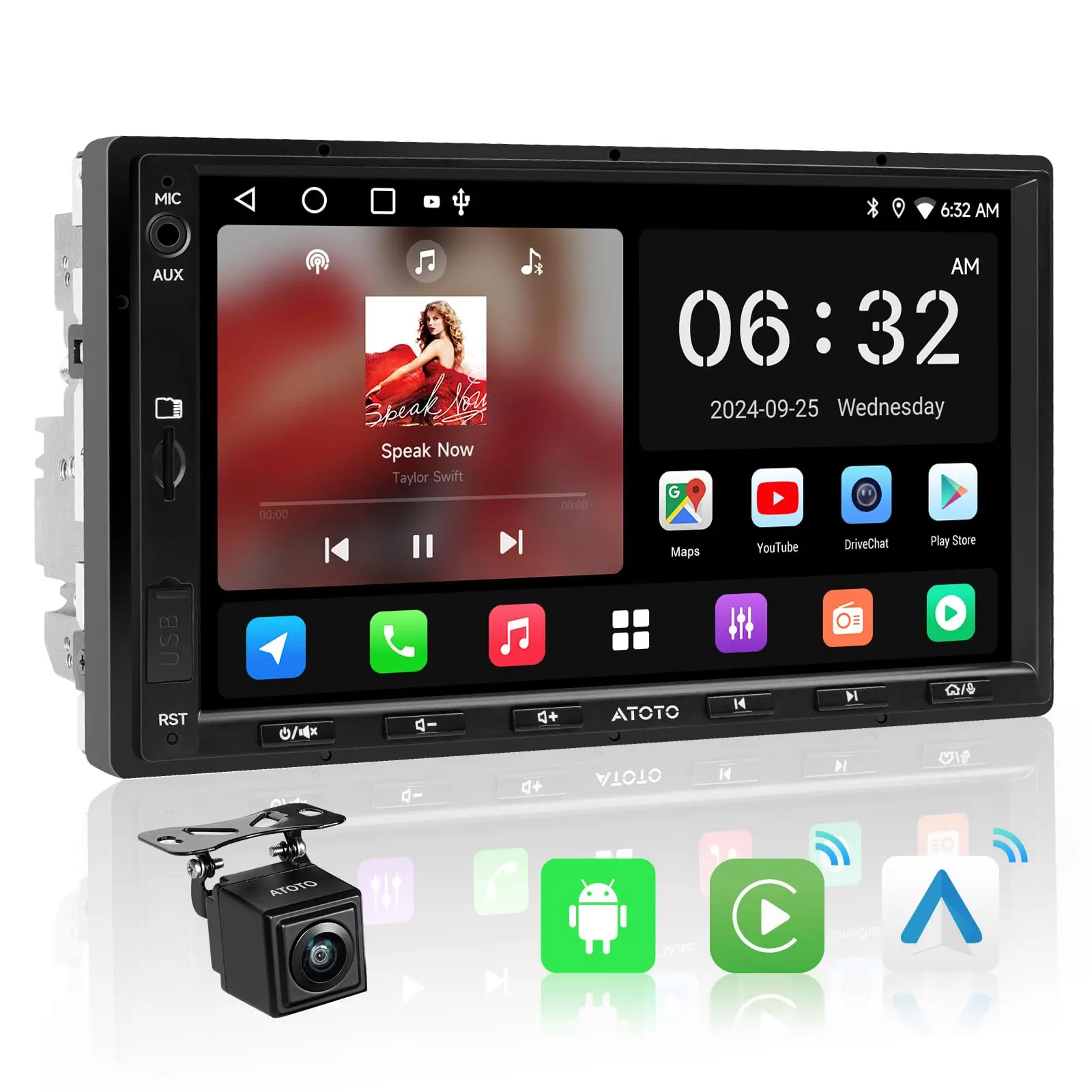 Atoto A5LG2A7T Stéréo de voiture Android Double DIN 7" avec CarPlay sans fil — Autoradios et unités principales