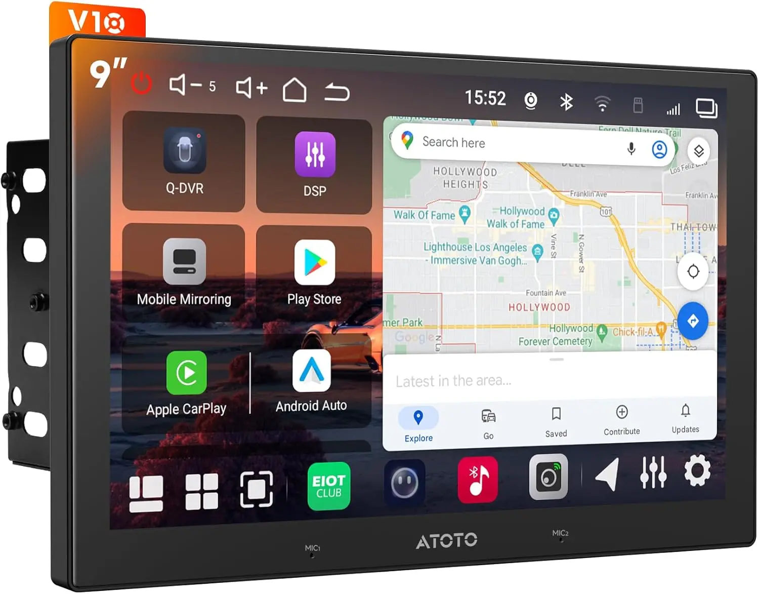 Atoto V10G209OC 9" Double Din Car Stereo – Android 14, 8-Core, 6GB+128GB Qled, Wireless CarPlay & Android Auto, DriveKaraoke, Built-in ChatGPT, 4G — Car Stereos