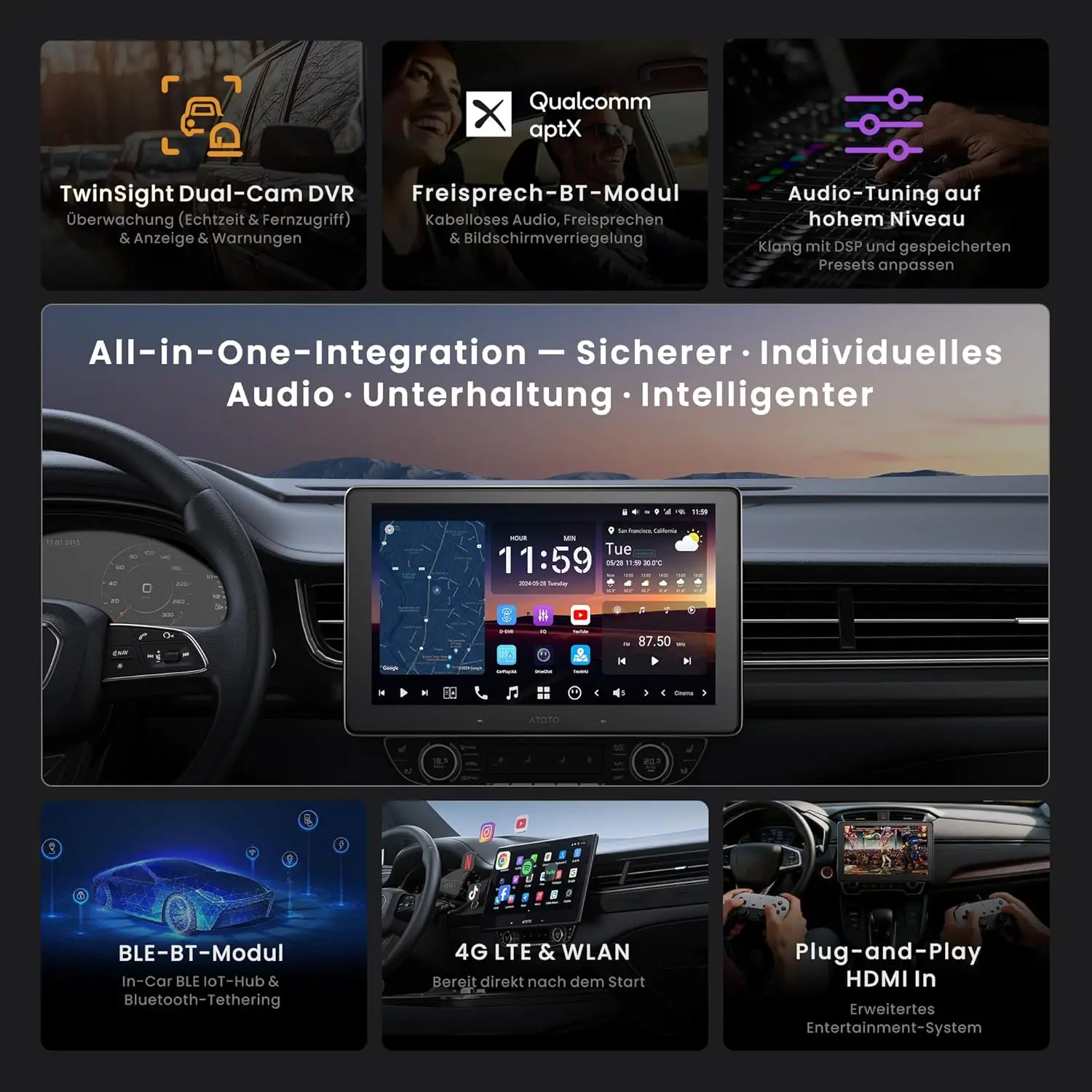 Atoto X10G209E Autoradio Double Din 9 Pouces avec Entrée Caméra 1080P — Autoradios et unités principales