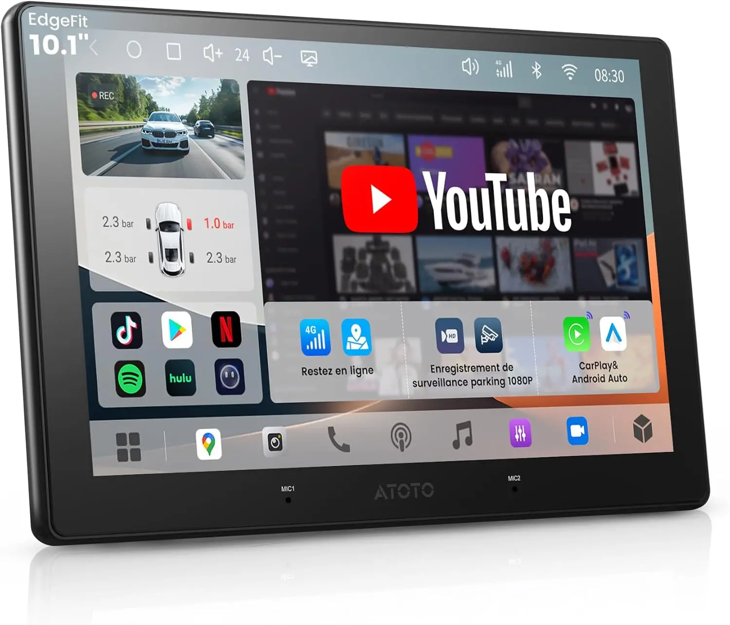 Atoto S84G211P 12,95 Zoll Qled, Android Autoradio Doppel DIN, Wireless CarPlay & Android Auto, 8G+128G, 4G LTE, DSP, GPS Navi, WiFi/BT, 1080P