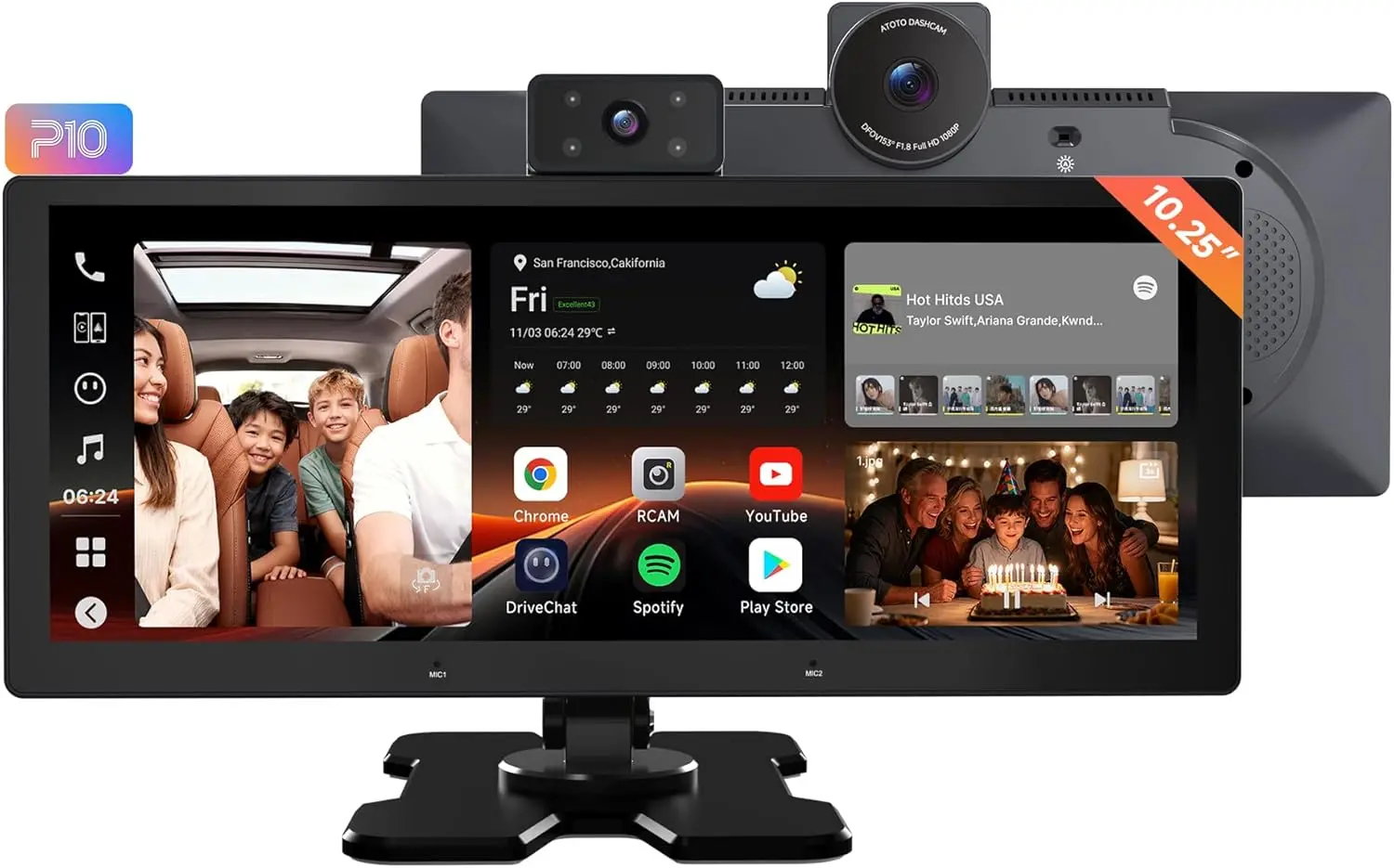 Atoto P1025M2M Stéréo de voiture Android QLED 10.25" avec CarPlay — Autoradios et unités principales