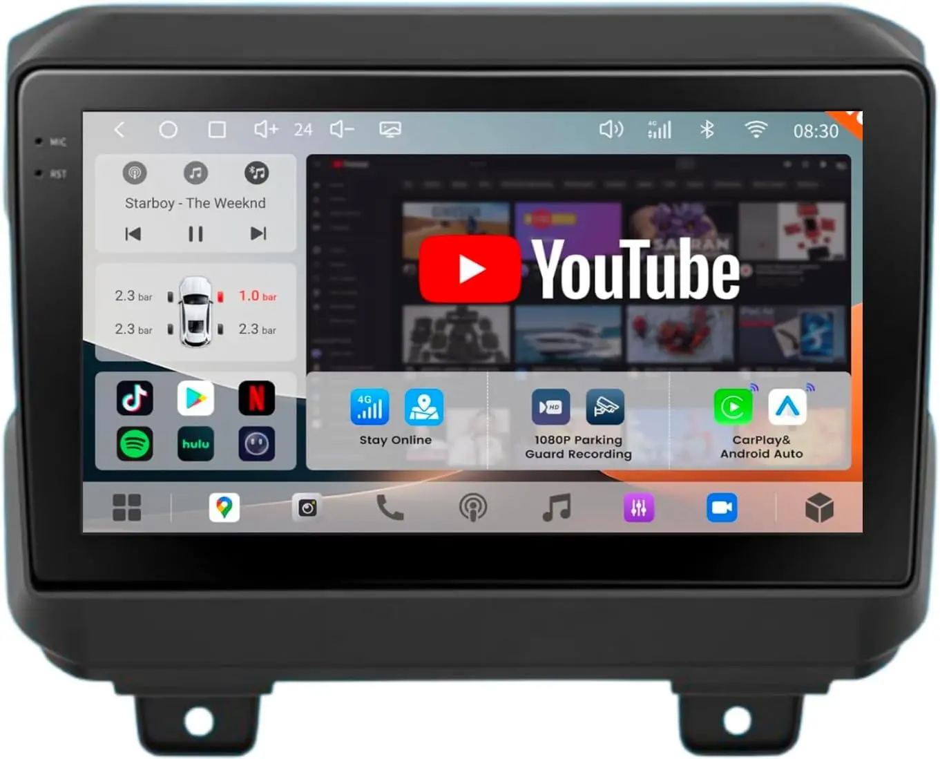 Atoto S8LMMR09ADM 9" Android Car Stereo for Jeep Wrangler JL 2018–2023 & Gladiator JT 2020–2023, Wireless Apple CarPlay & Android Auto, 4G LTE