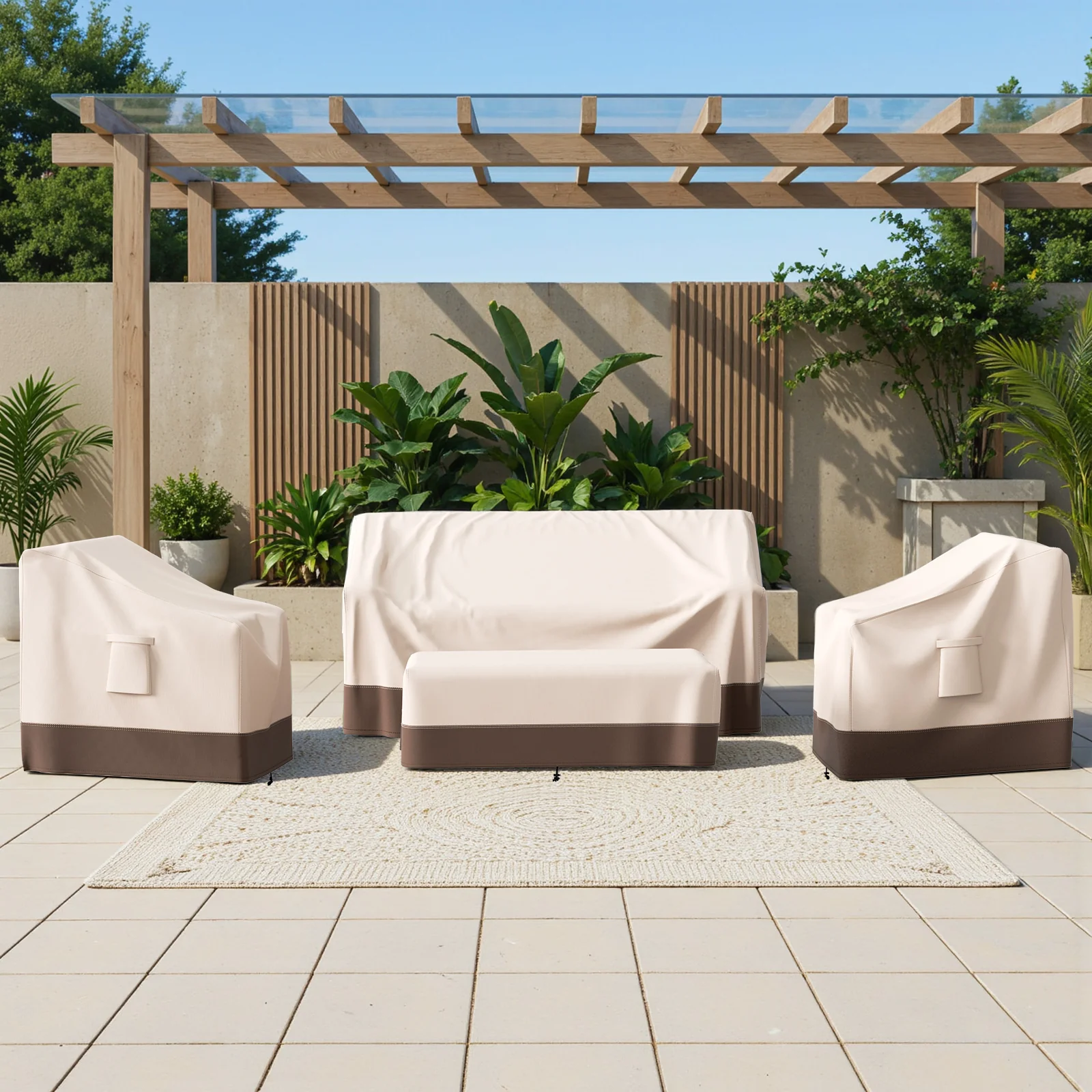 Ensemble de Couvercles de Mobilier de Patio Belord 4 Pièces Imperméable — Mobilier de patio et d'extérieur