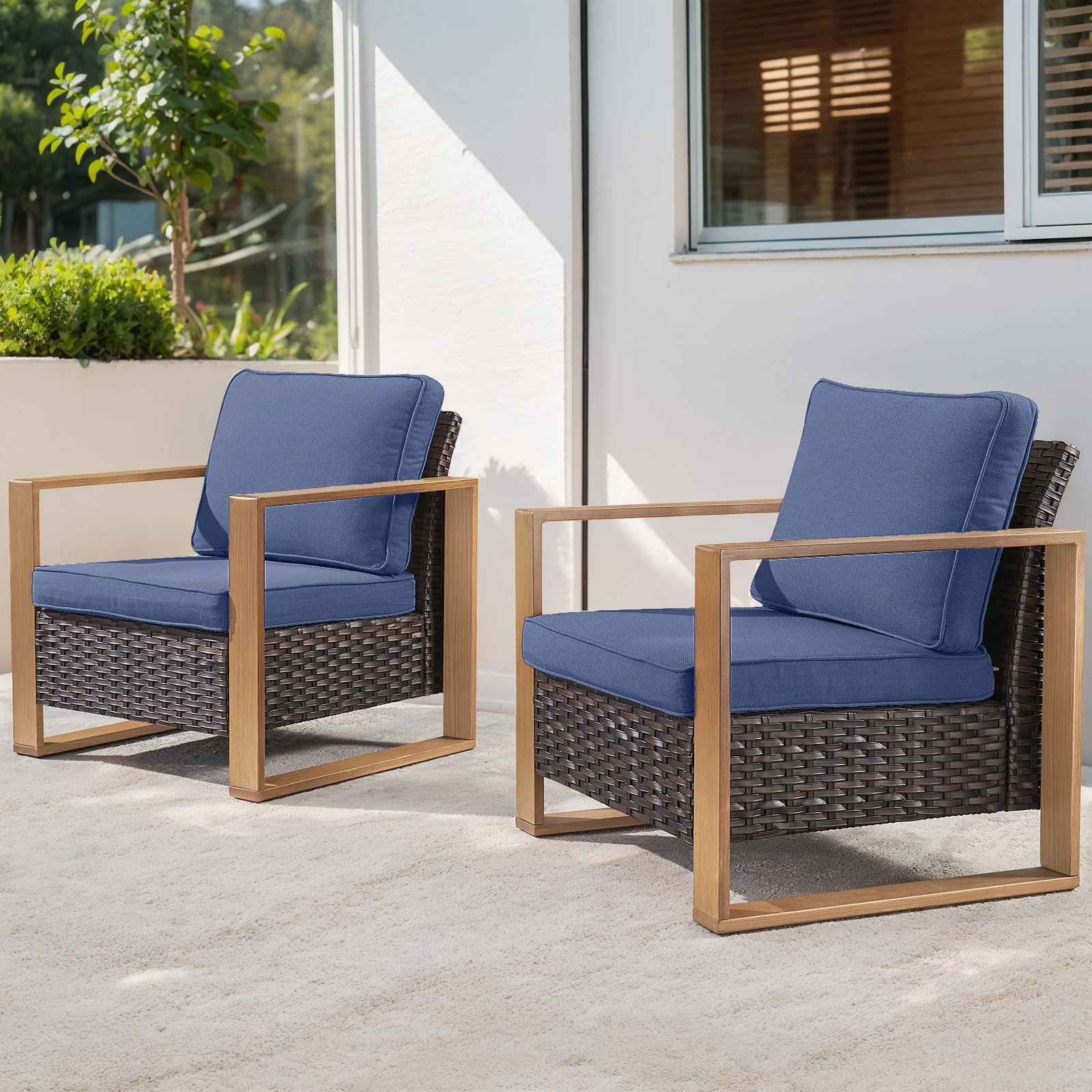 Chaise de Patio Ergonomique à Haut Dossier en Osier Belord HOP Series — Mobilier de patio et d'extérieur