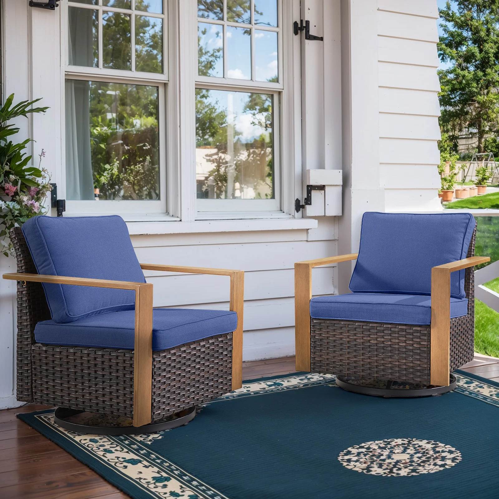 Chaise Berçante Rotative en Osier Surdimensionnée Belord HOP Series — Mobilier de patio et d'extérieur