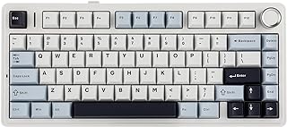 EPOMAKER x Aula F75 Gasket Mechanical Keyboard, 75% Wireless Hot Swappable Gaming Keyboard with Five-Layer Padding&Knob, BT/2.4GHz/USB-C, RGB (Light Blue, Ice Vein Switch)
