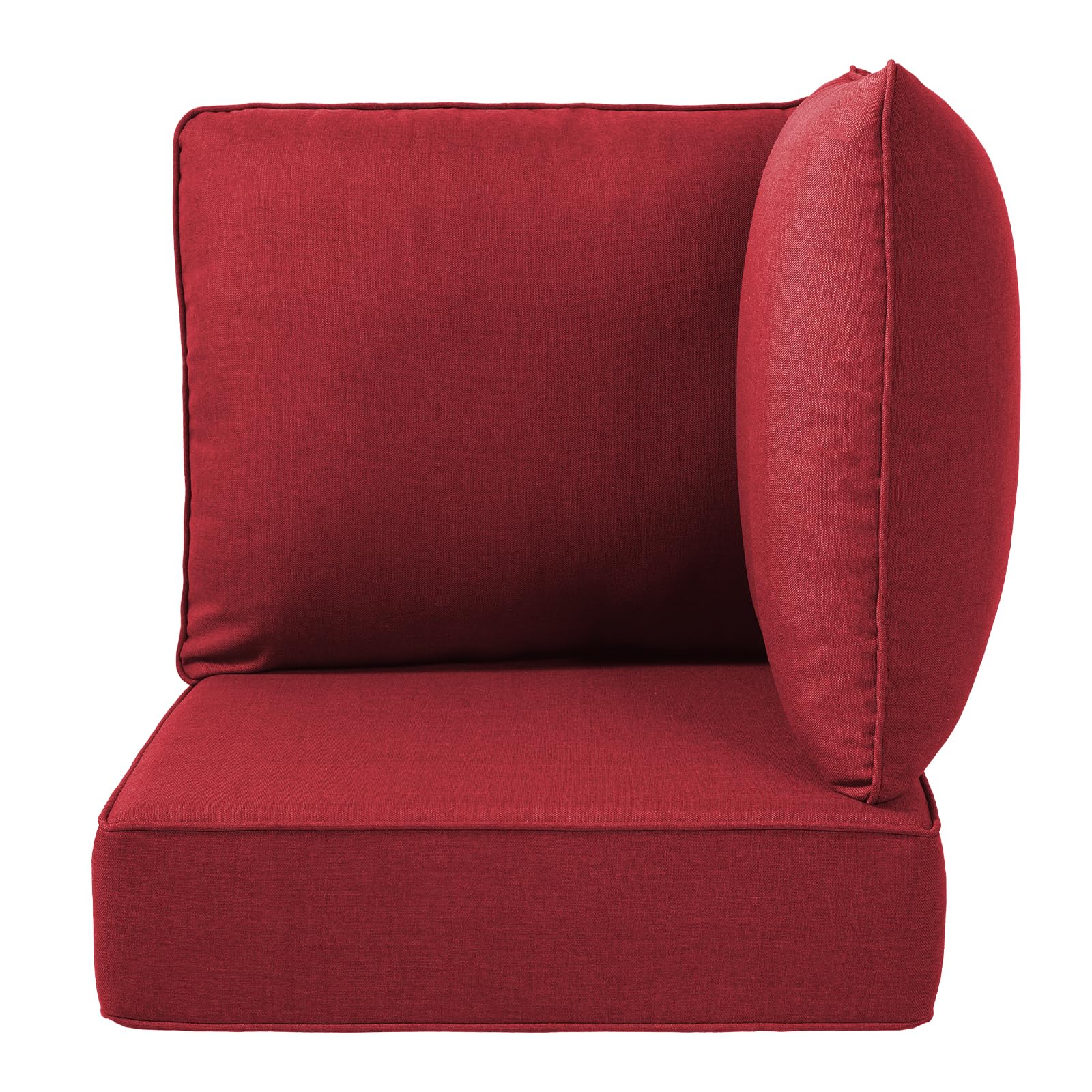 Coussin d'angle extérieur Belord 24x24x6 Rouge Classique — Mobilier de patio et d'extérieur