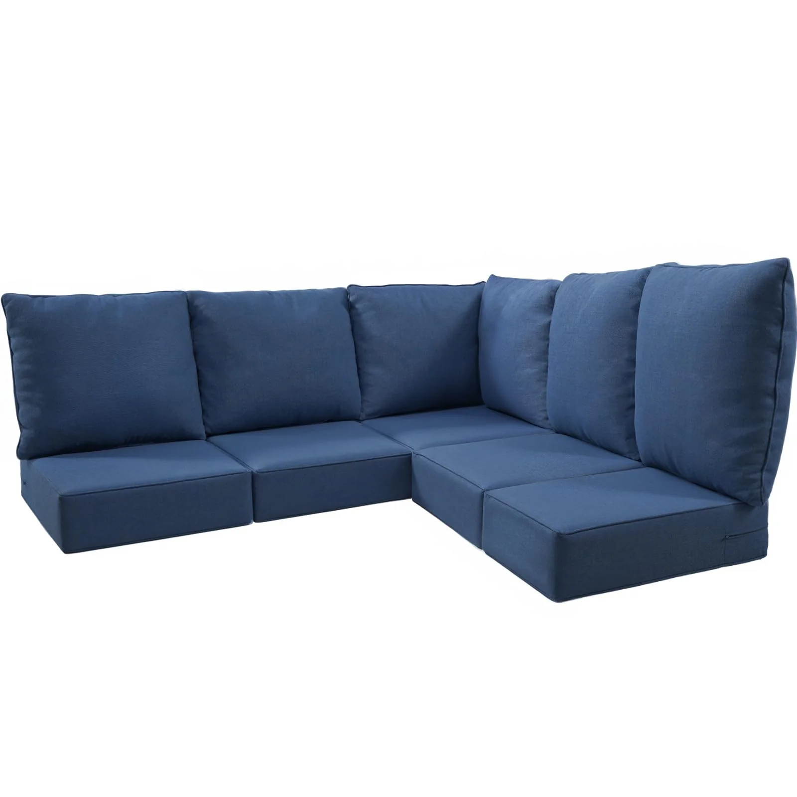 Coussin d'angle de patio extérieur 5 places bleu classique — Mobilier de patio et d'extérieur