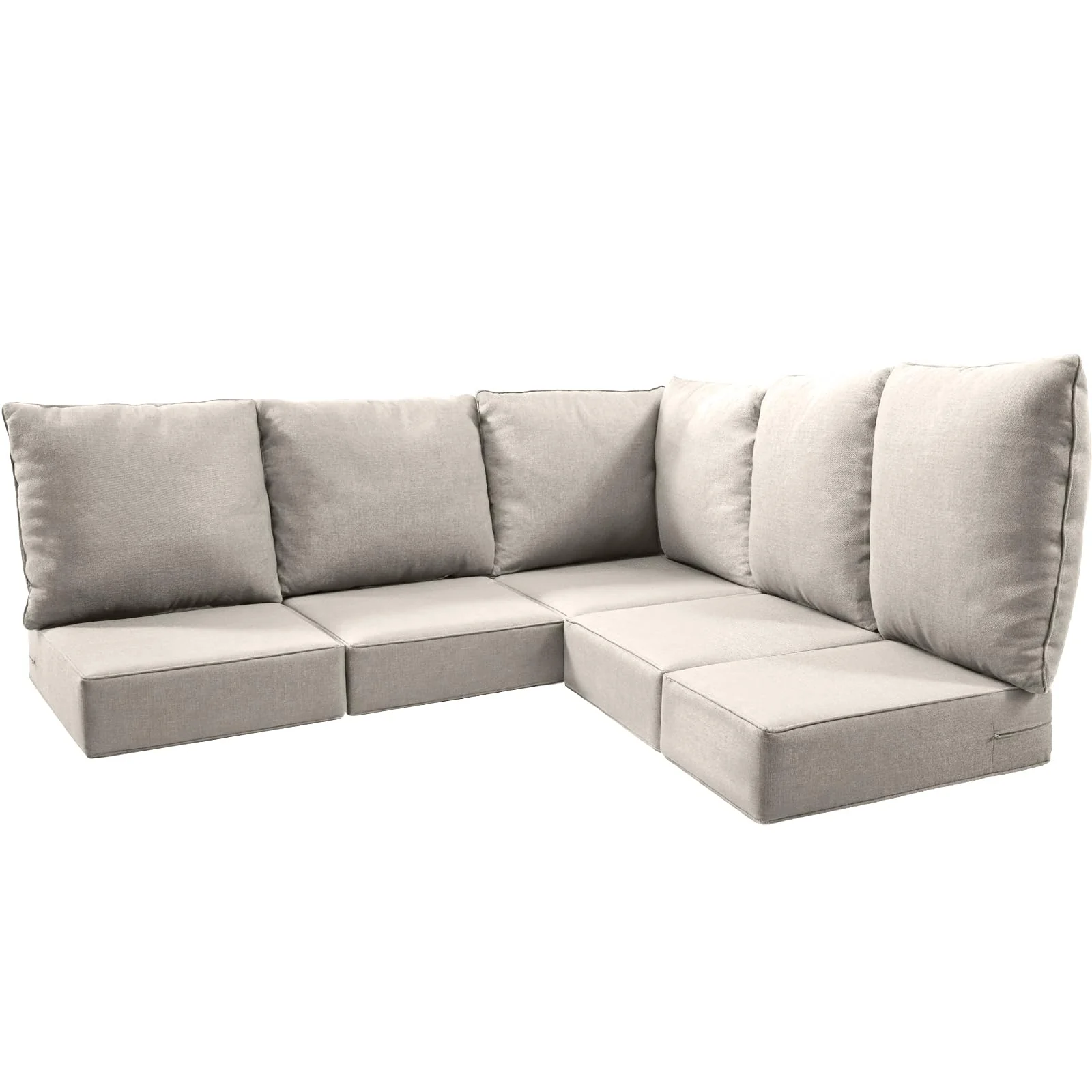 Coussin de coin extérieur Belord 5 places beige classique — Mobilier de patio et d'extérieur