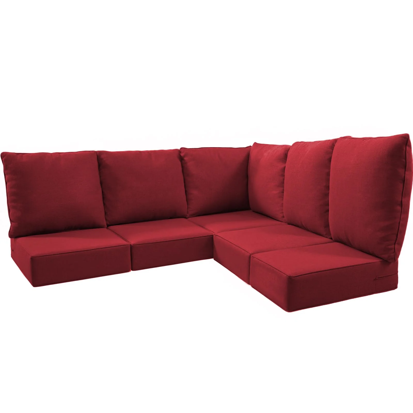 Coussin d'angle pour patio 5 places rouge classique