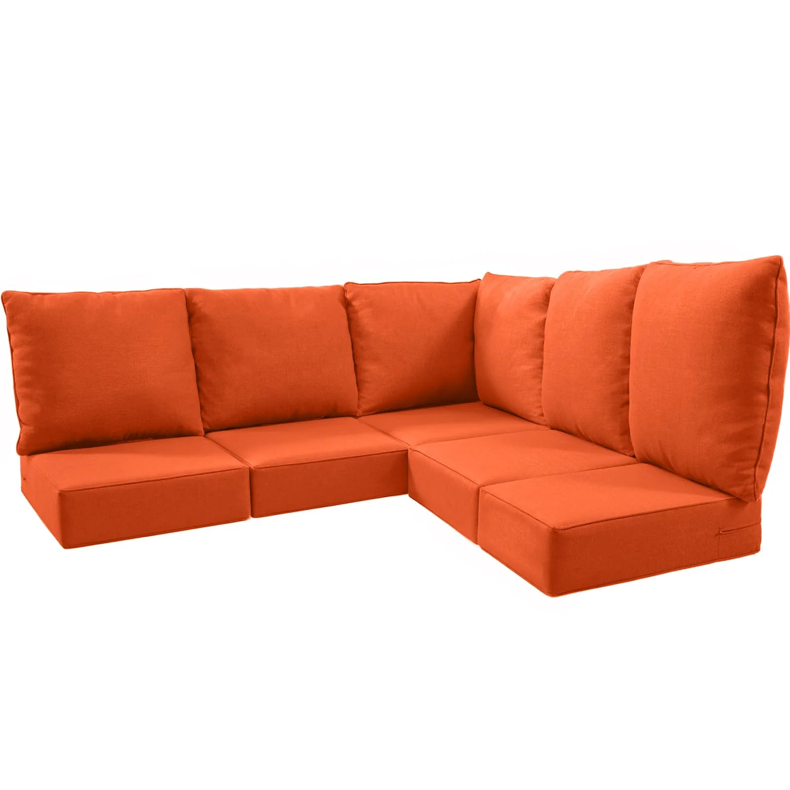 Coussin d'angle extérieur 5 places Orange classique — Mobilier de patio et d'extérieur