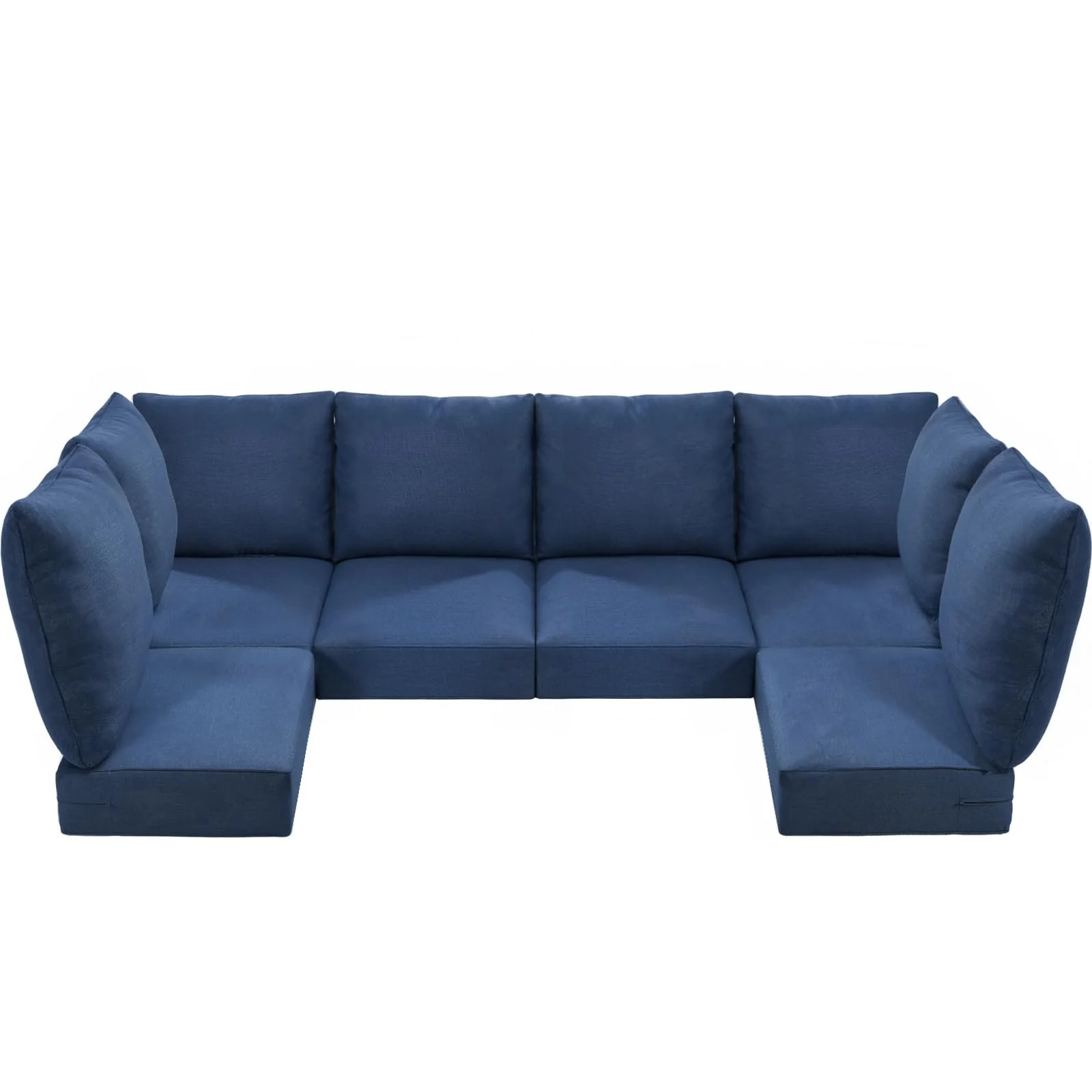Coussin d'angle de patio extérieur 6 places en bleu classique — Mobilier de patio et d'extérieur