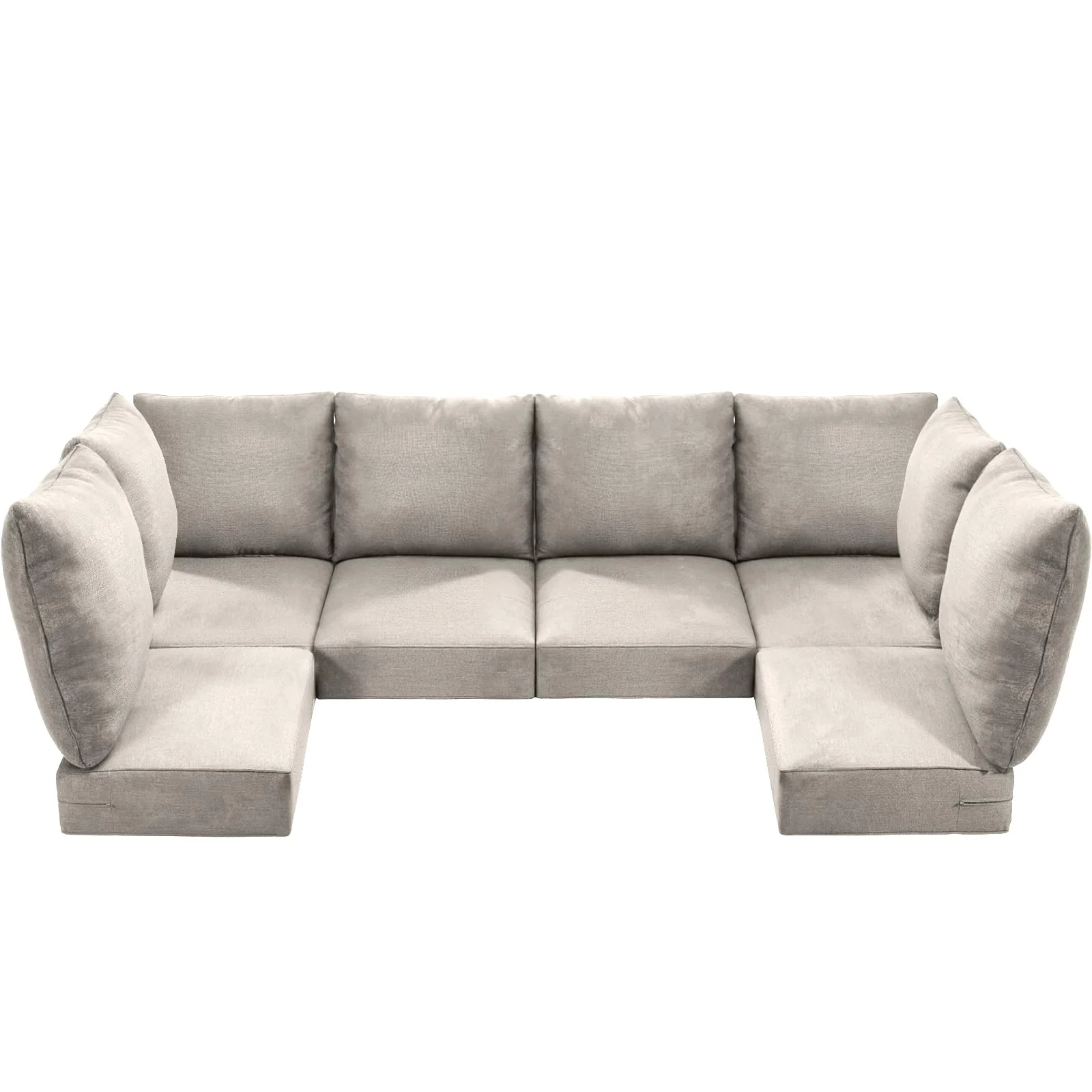 6 Seater Outdoor Patio Corner Cushions in Classic Beige