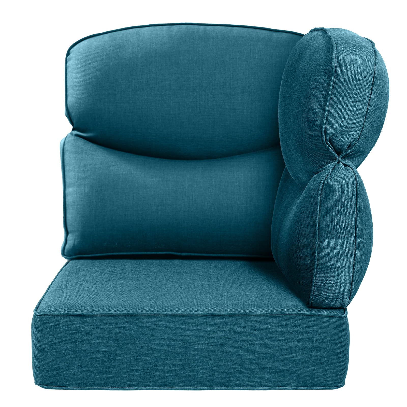 Coussin d'angle extérieur Belord 24x24x6 Bleu Paon — Mobilier de patio et d'extérieur