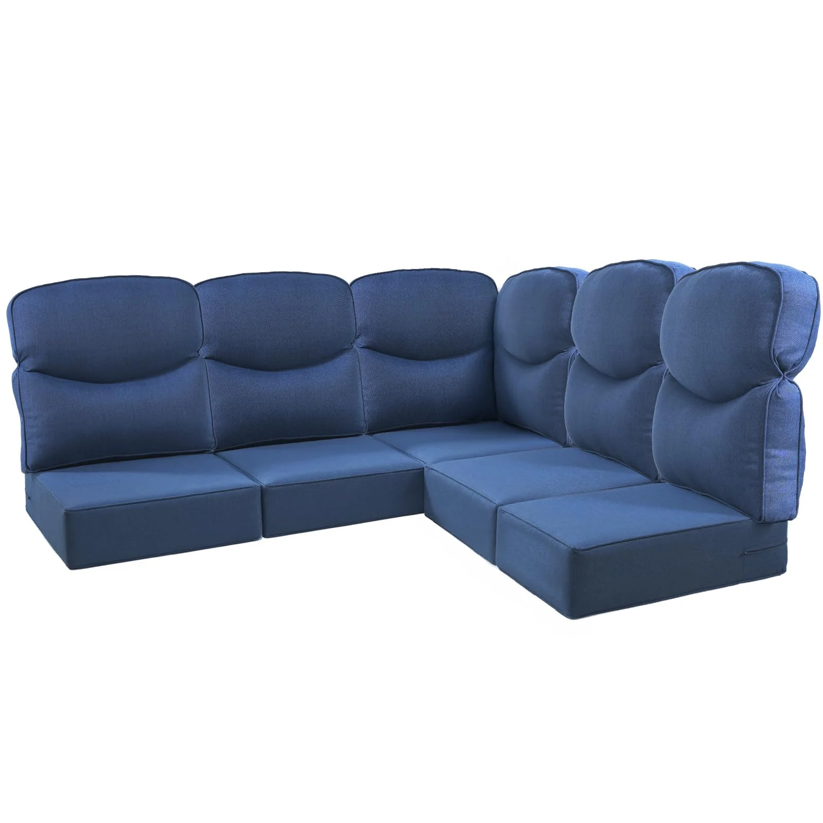 5 Seater Outdoor Patio Corner Cushion Smile Blue