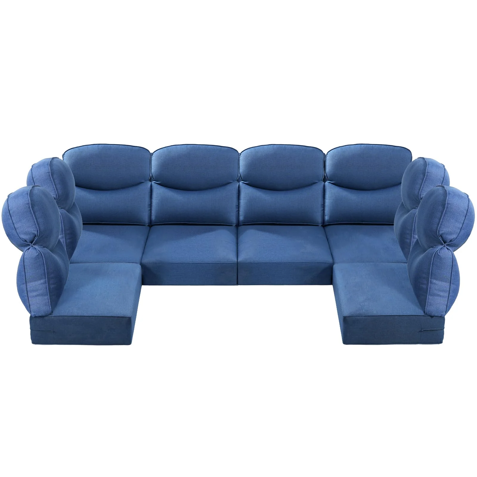 Ensemble de coussins d'angle de patio extérieur 6 places - Smile Blue — Mobilier de patio et d'extérieur