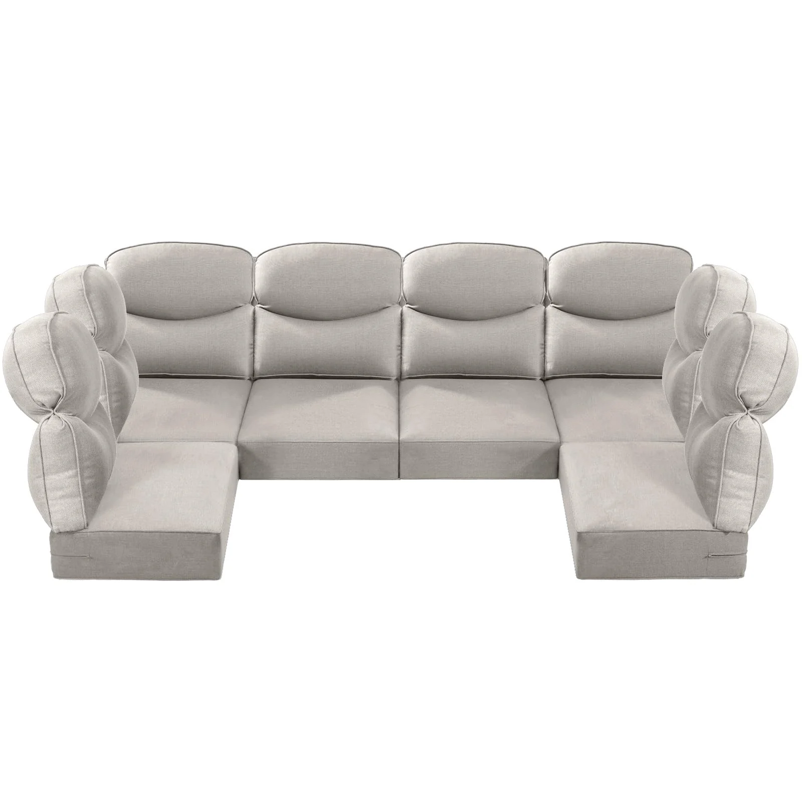 Ensemble de coussins d'angle de patio extérieur 6 places en beige — Mobilier de patio et d'extérieur