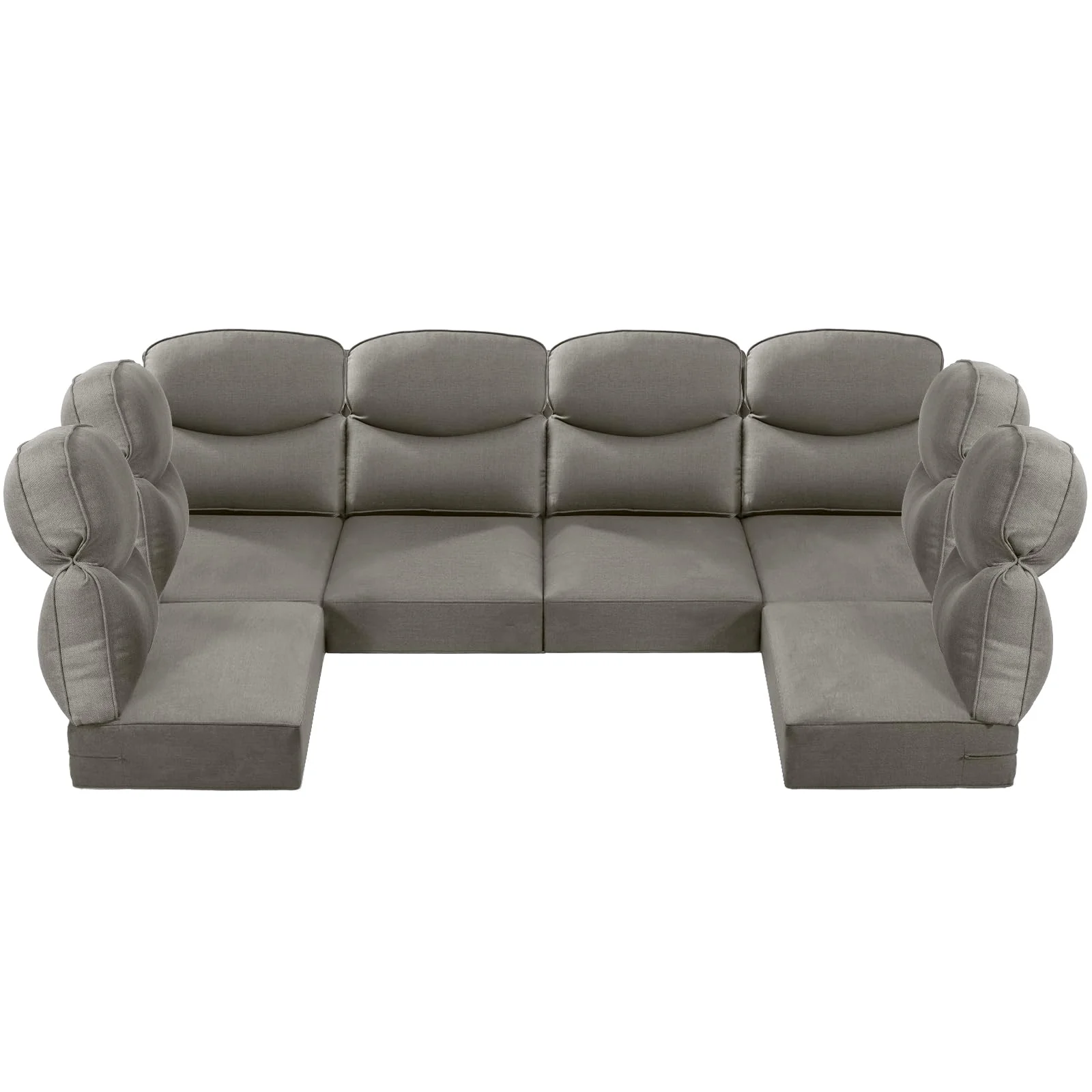 6-Seater Outdoor Patio Corner Cushion Set in Grey — Patio & Outdoor Furniture