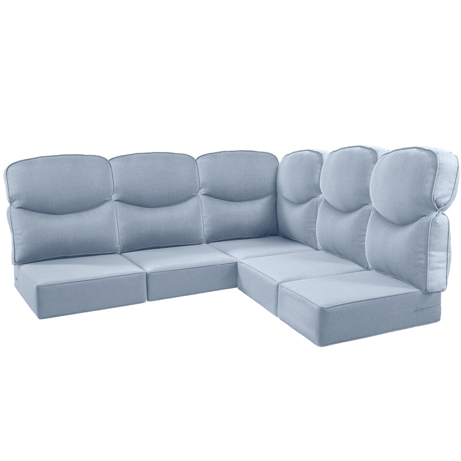 Coussin d'angle de patio extérieur 5 places - Bleu bébé