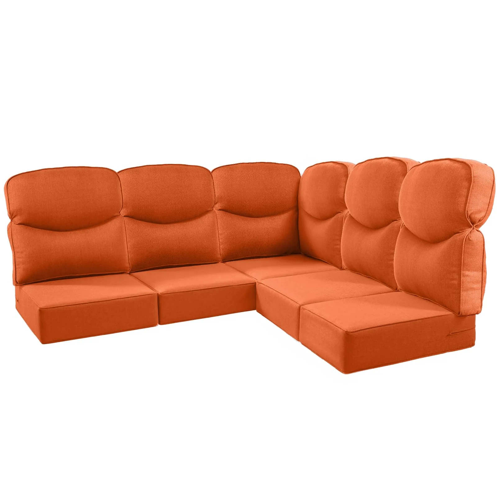 Coussin d'angle extérieur 5 places Smile Orange — Mobilier de patio et d'extérieur