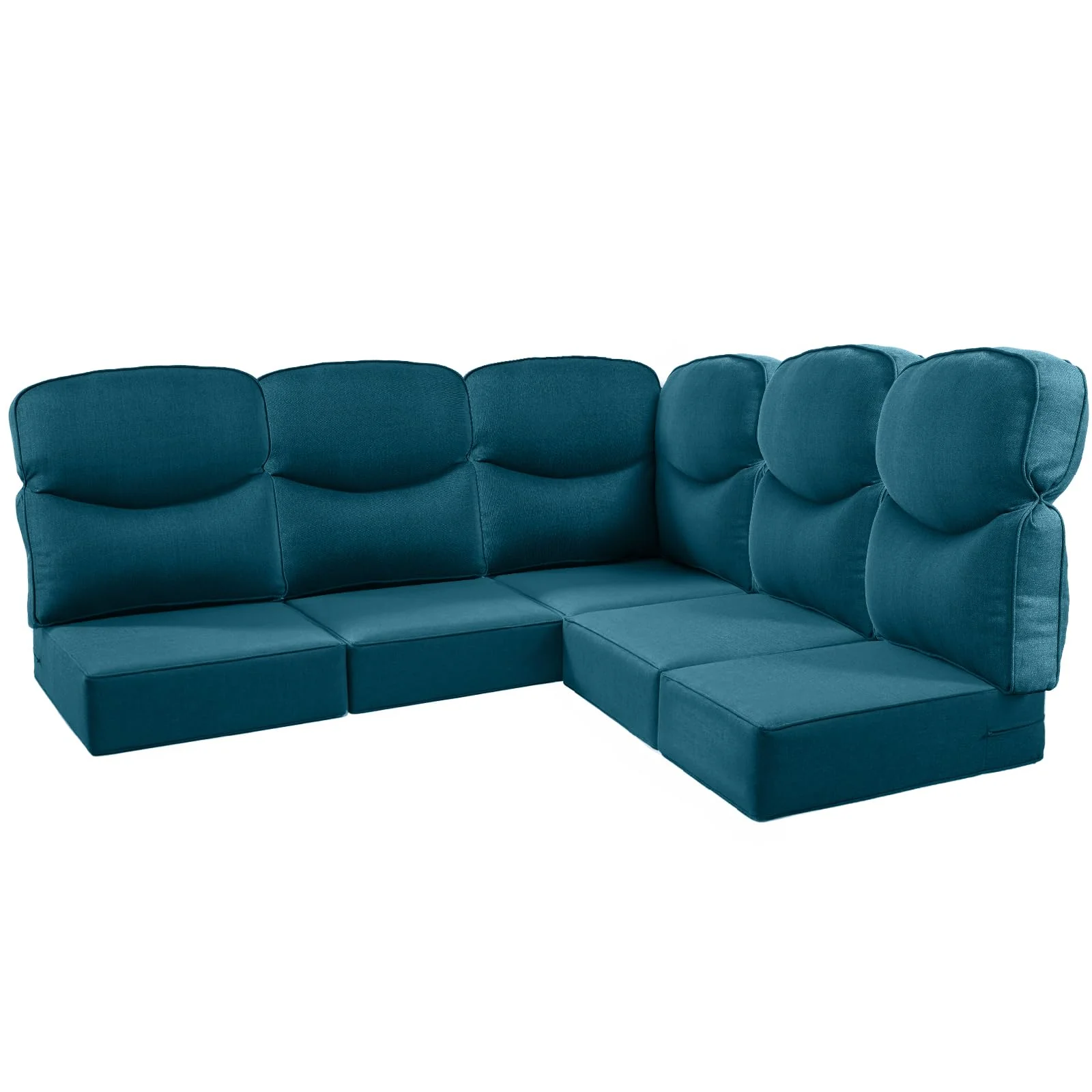 Coussin d'angle pour patio 5 places bleu paon — Mobilier de patio et d'extérieur