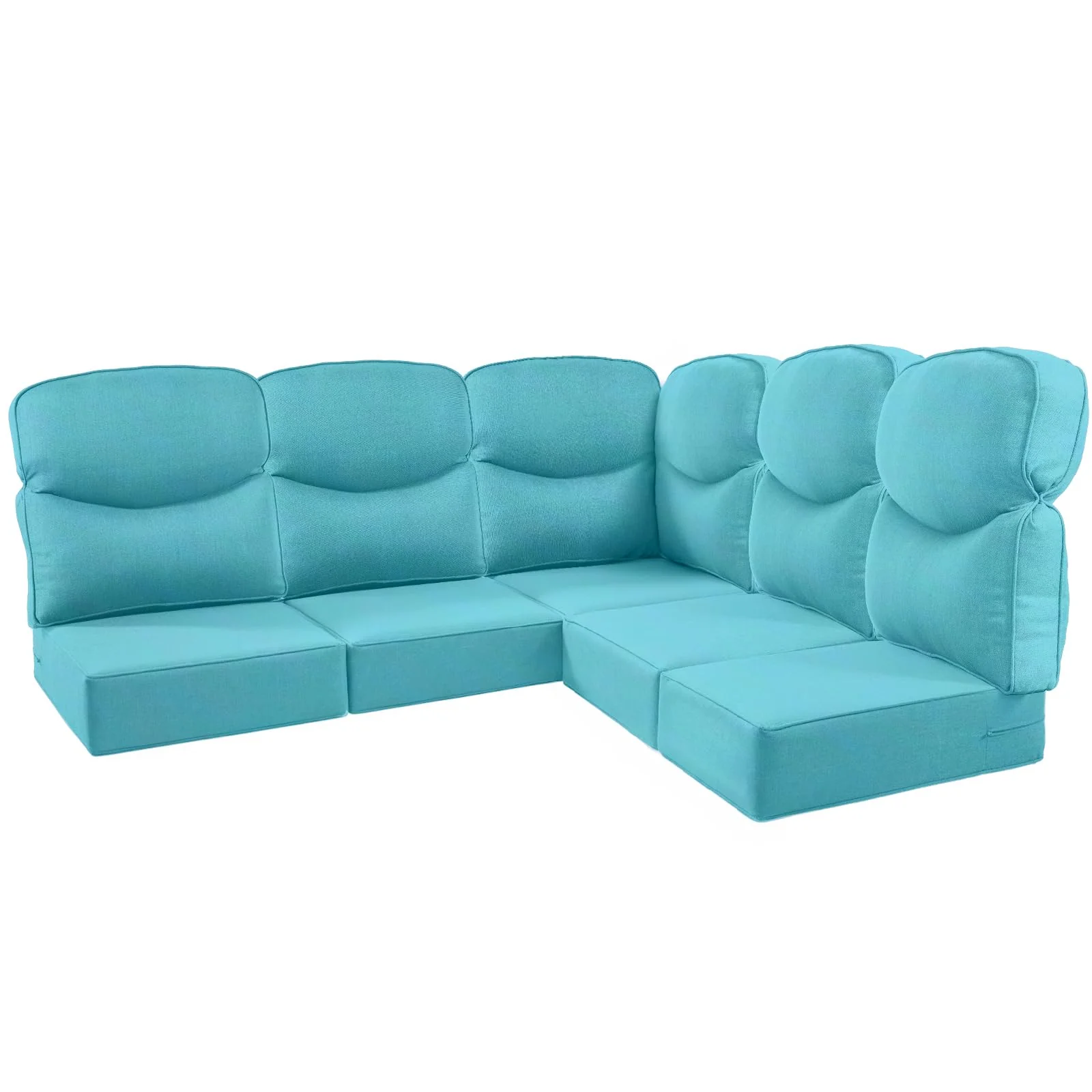 Coussin de coin de patio extérieur 5 places Sourire turquoise — Mobilier de patio et d'extérieur