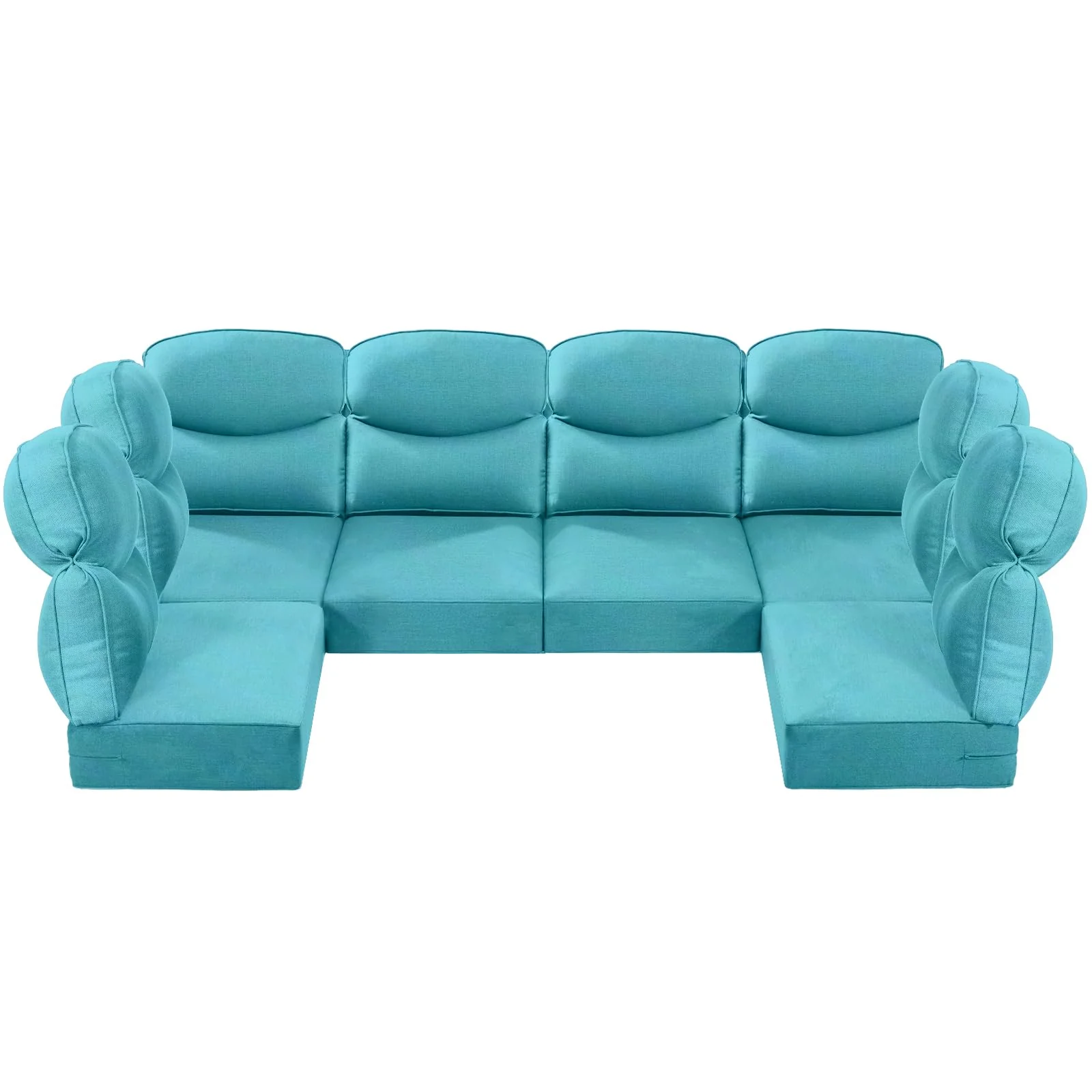 Ensemble de coussins d'angle de patio extérieur pour 6 personnes en turquoise — Mobilier de patio et d'extérieur