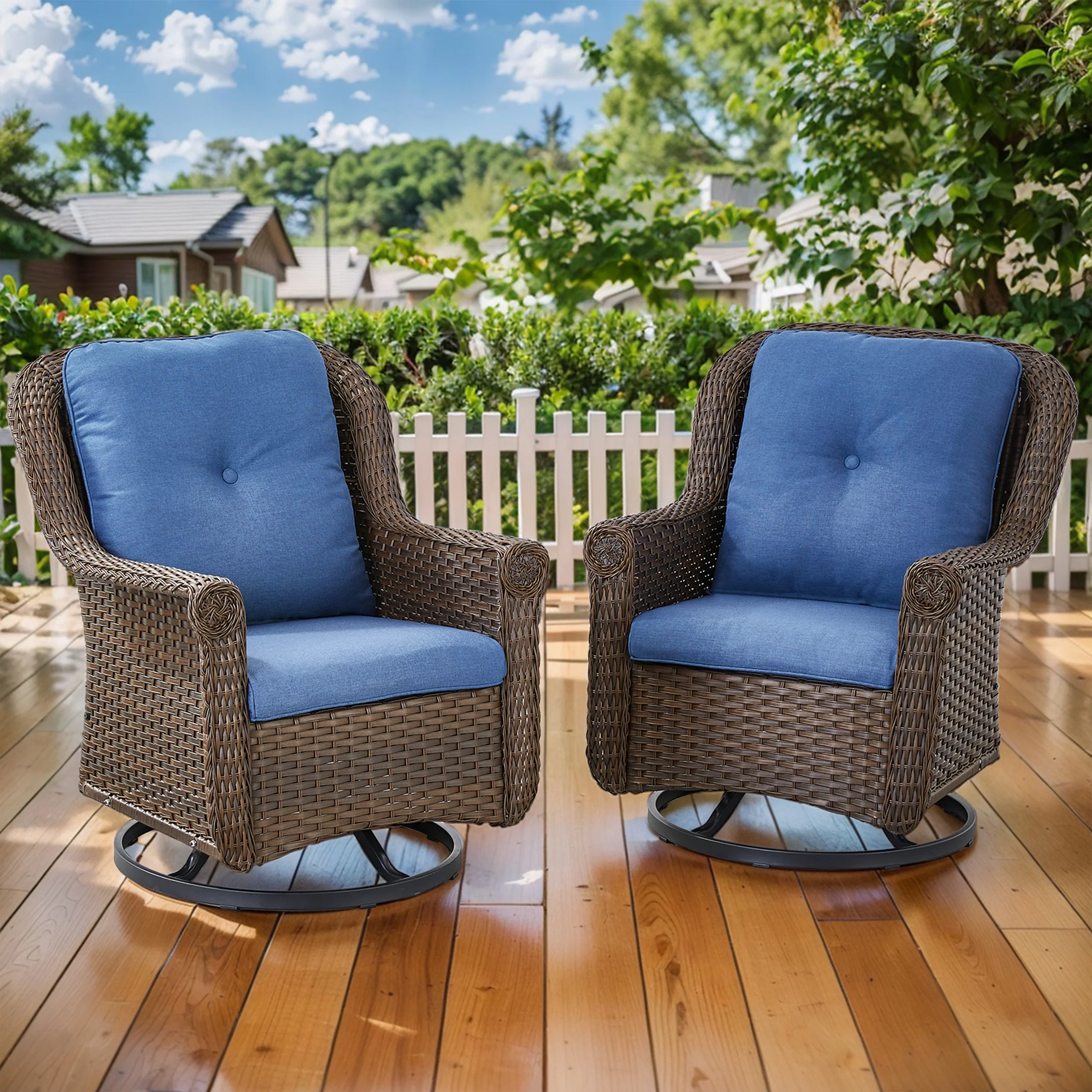 Ensemble de 2 Chaises Glissantes Extérieures, Série FL — Mobilier de patio et d'extérieur