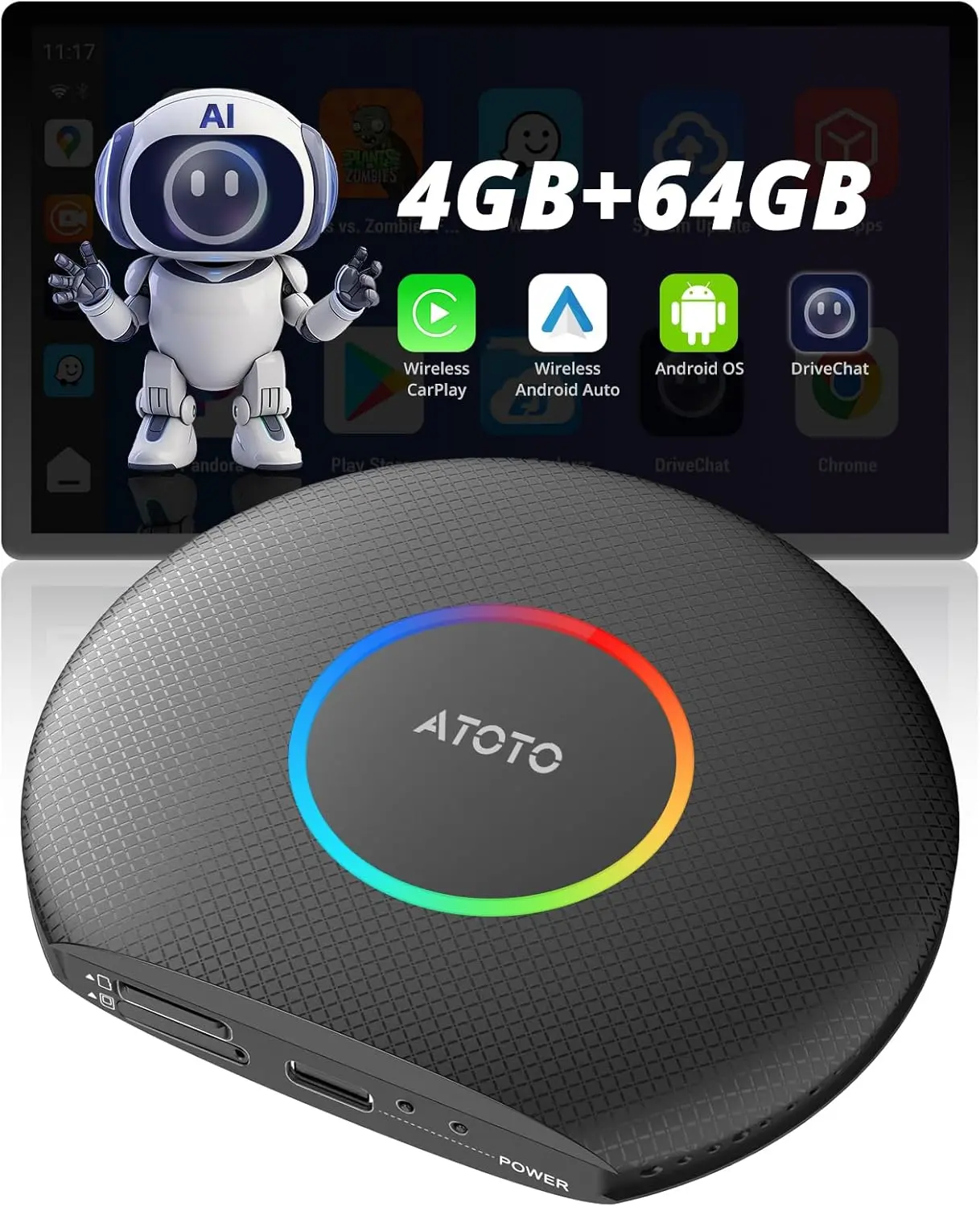 Atoto CB6 Wireless CarPlay Adapter with GPS and Android Auto