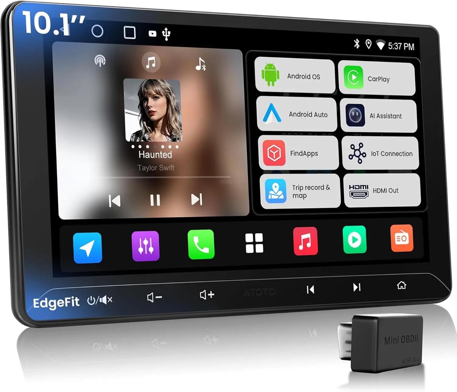 Atoto A5LG211T 10.1" Autoradio Android 2 Din avec Bluetooth