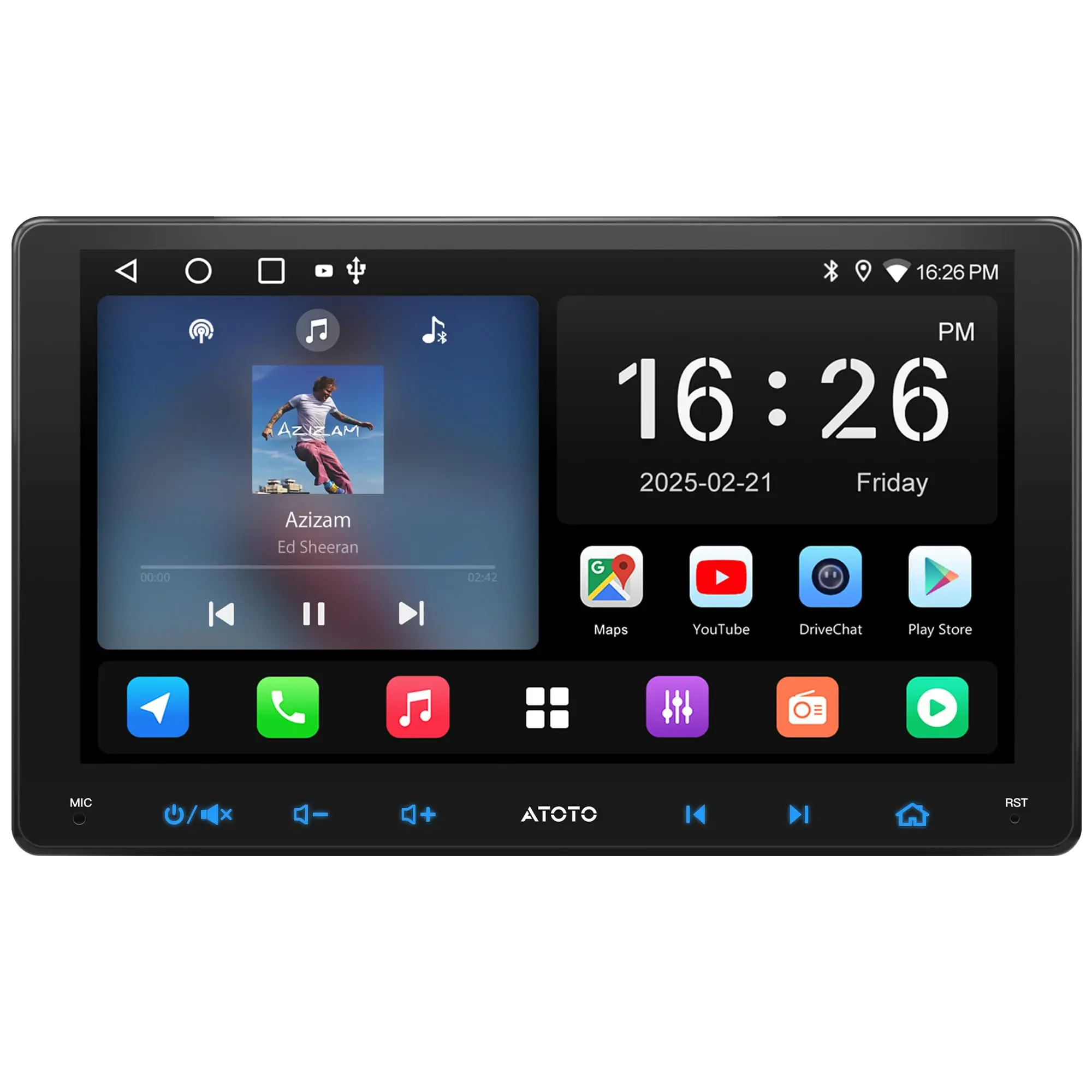 Atotozone Autoradio Android 2 Din 9 Pouces avec CarPlay et Android Auto sans Fil — Autoradios et unités principales