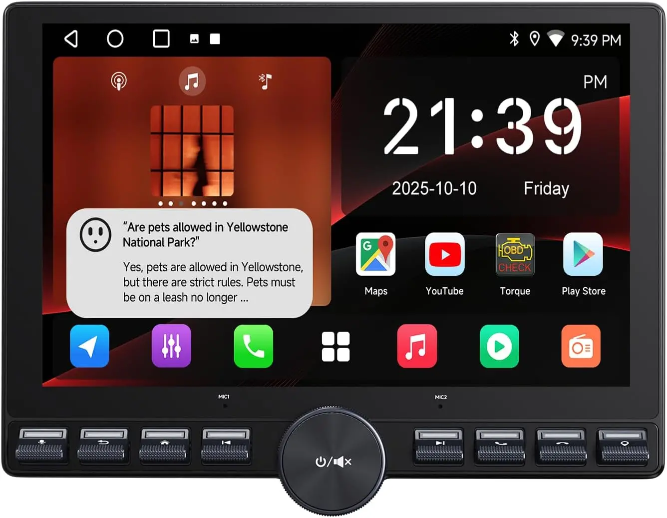 Atoto A5LG110PT 10.1-Inch Double Din Touchscreen Car Stereo