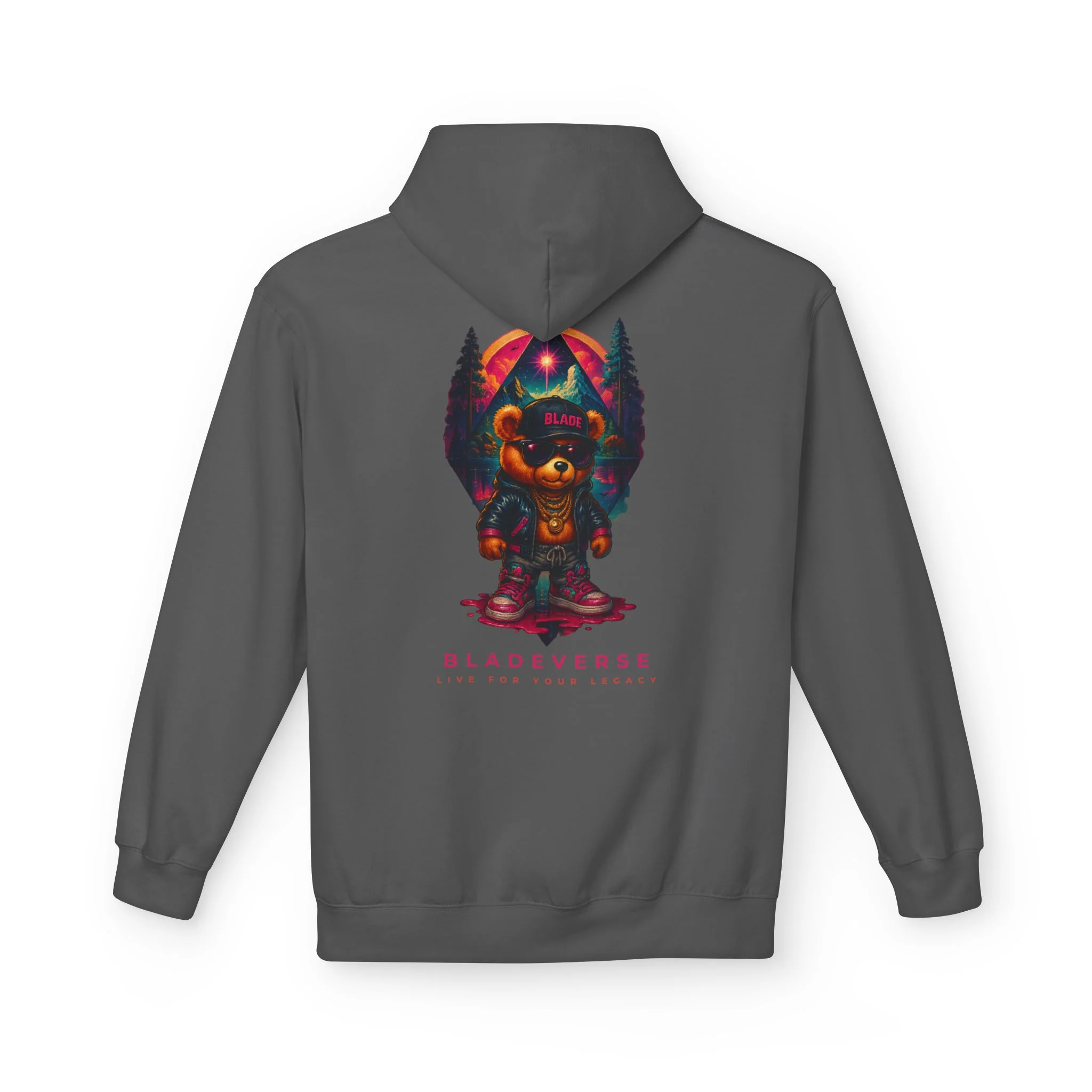 Bladeverse Galactic Teddy Bear Hoodie - Charcoal