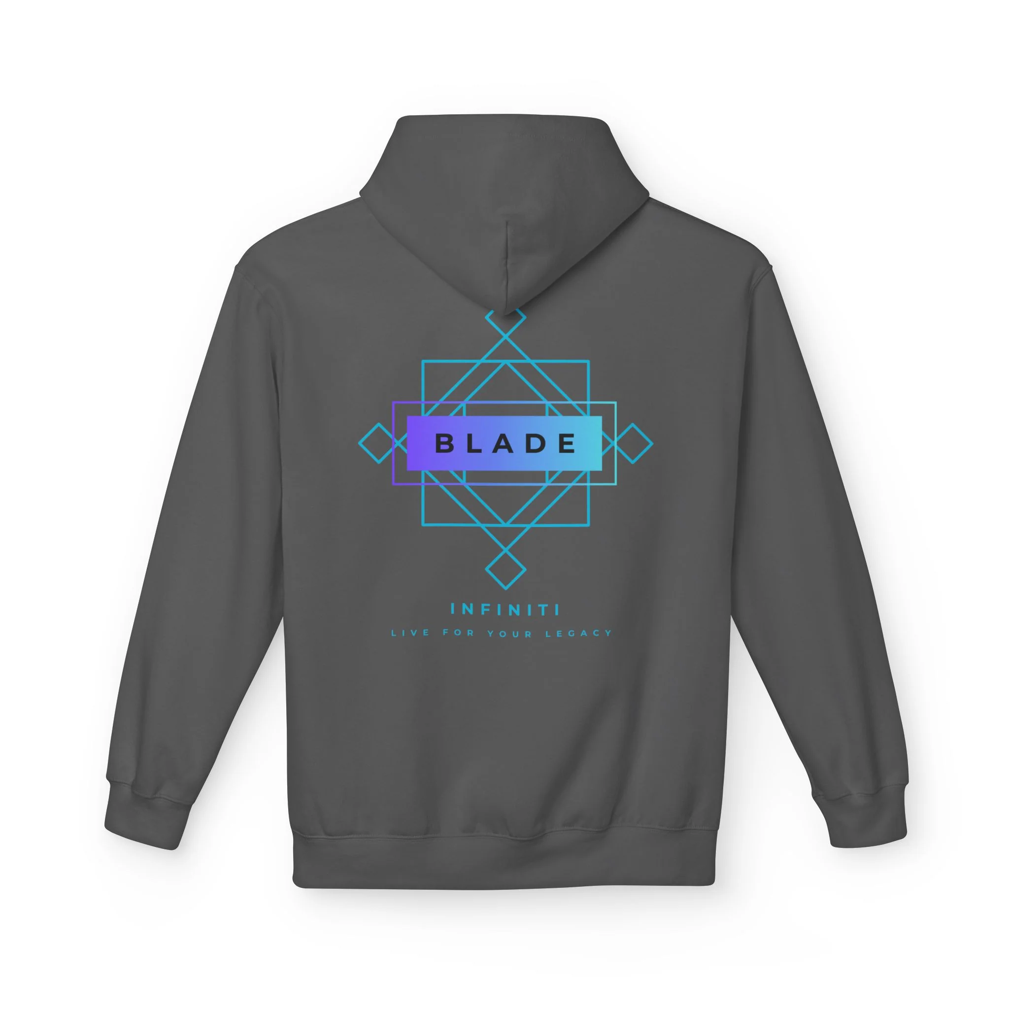 Hoodie Géométrique Infiniti Aqua/Violet Ombre - Charcoal — Sweats à capuche pour hommes