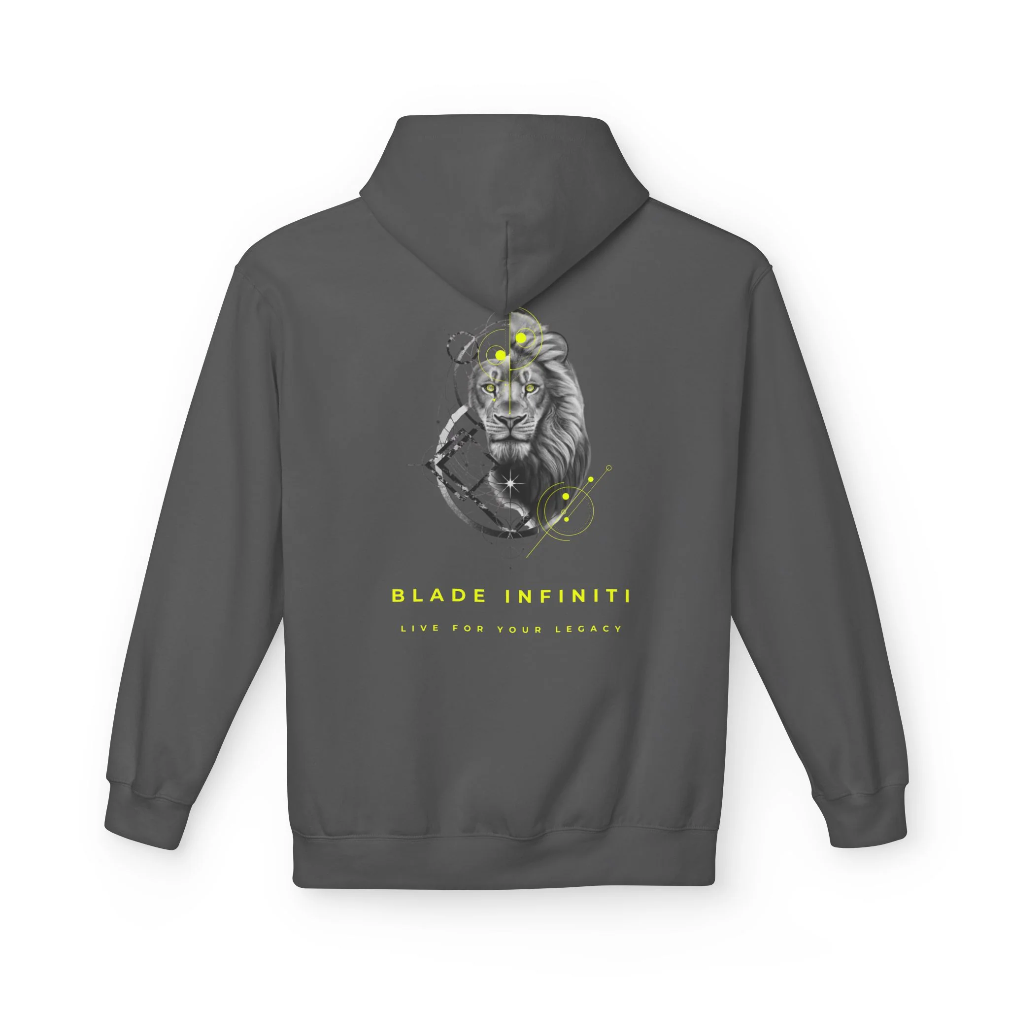 Geometric King Lion V3 Hoodie - Charcoal — Mens Hoodies